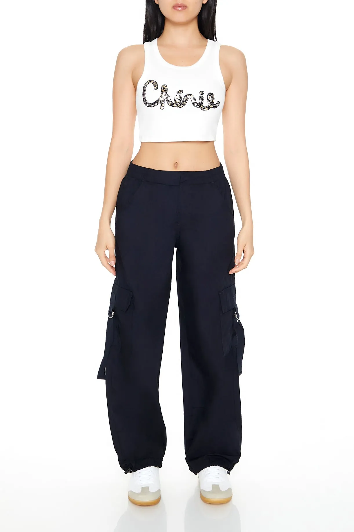 Débardeur court à imprimé Chérie à paillettes sold by Urban Planet product image thumbnail 3