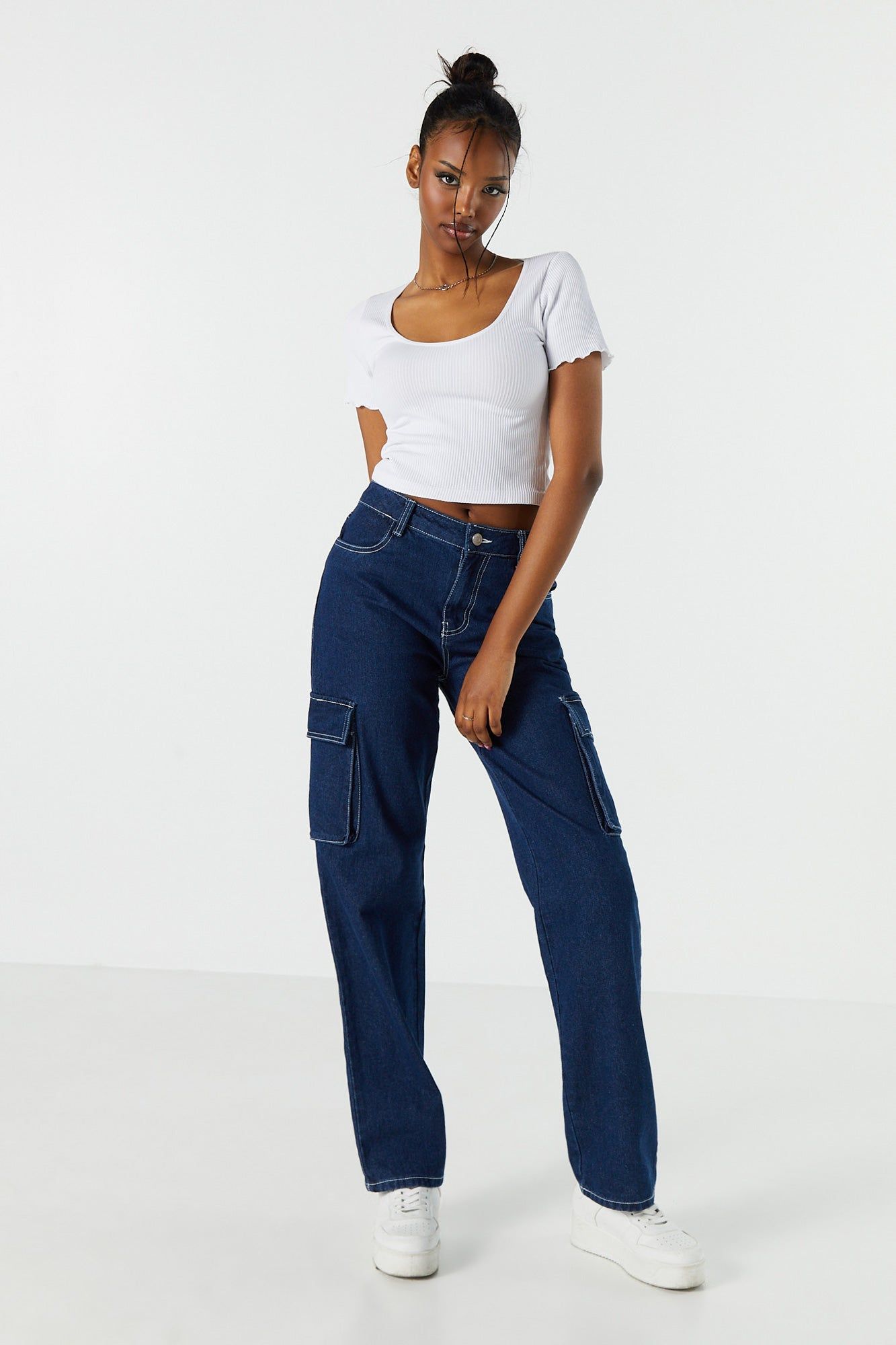 Seamless Ribbed Lettuce Trim T-Shirt sold by Urban Planet product image thumbnail 12