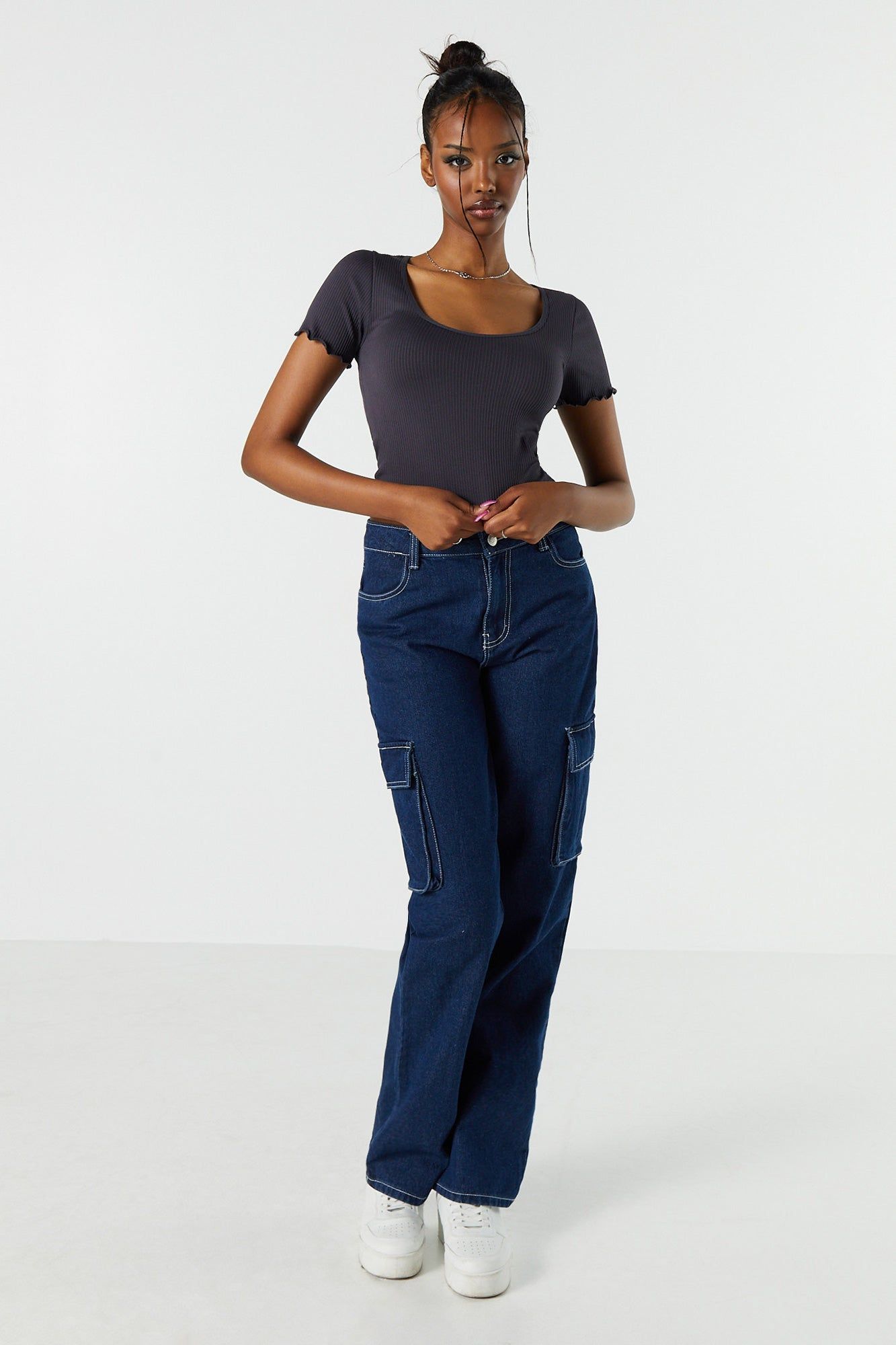 Seamless Ribbed Lettuce Trim T-Shirt sold by Urban Planet product image thumbnail 9