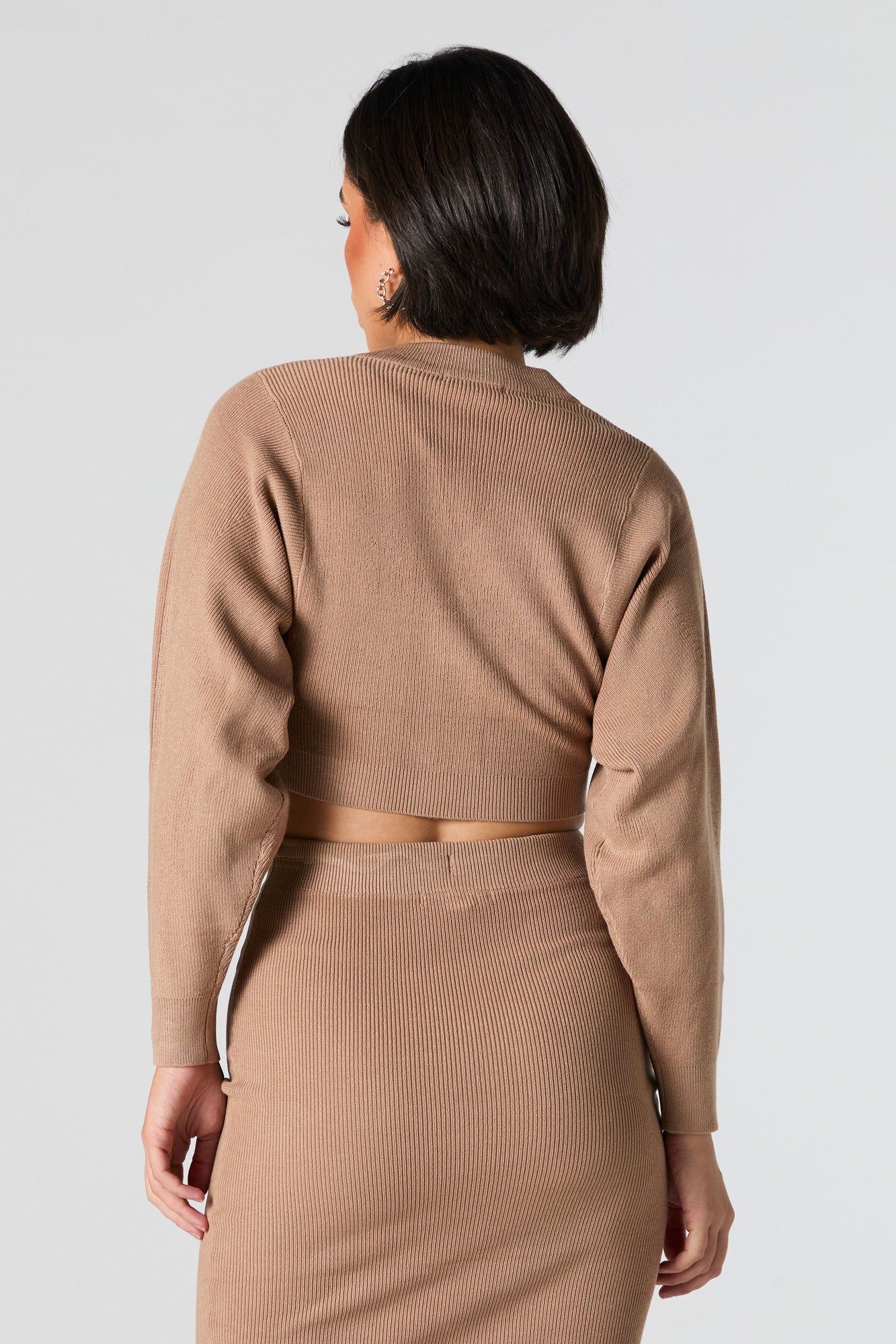 Ribbed Knit Button-Up Cardigan sold by Urban Planet product image thumbnail 3