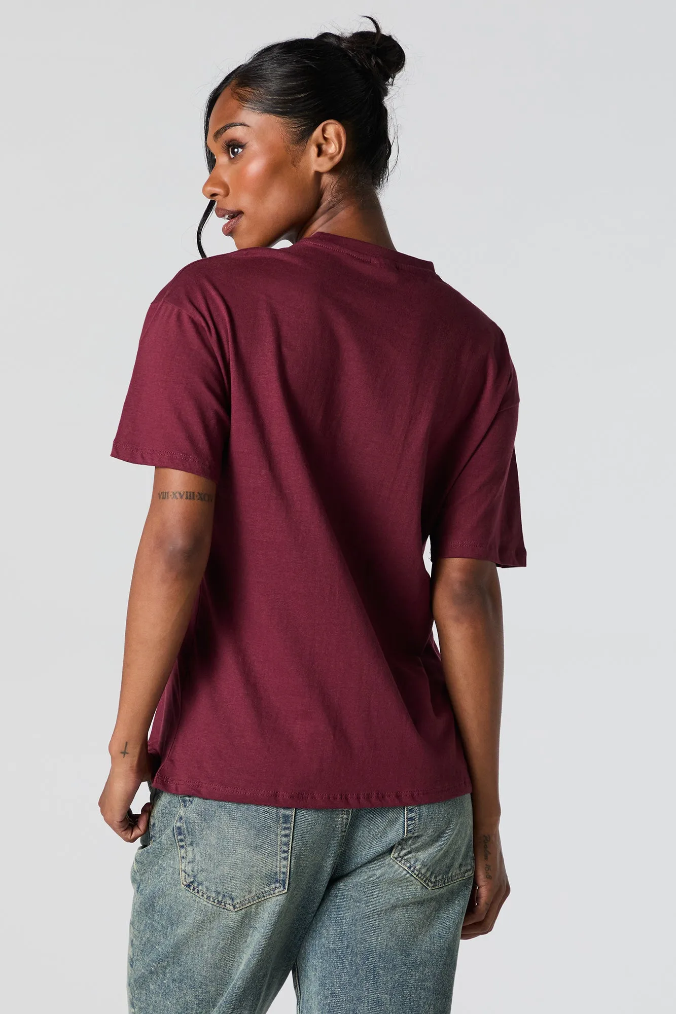 Paris Bow Graphic Boyfriend T-Shirt sold by Urban Planet product image thumbnail 3