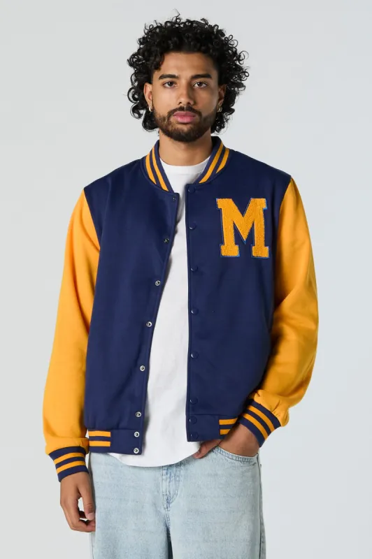 M Chenille Embroidered Varsity Jacket sold by Urban Planet