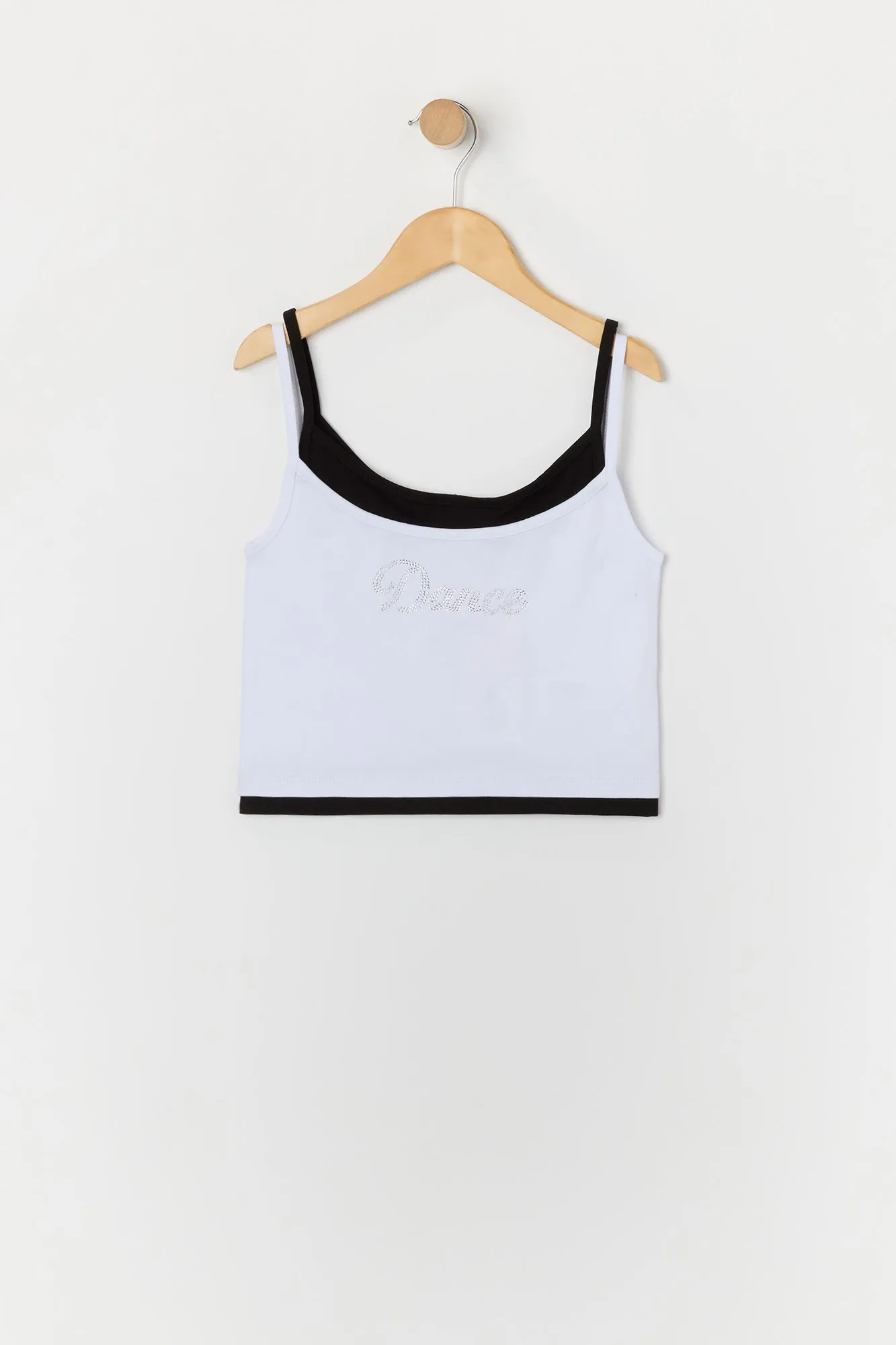 Débardeur superposé à imprimé Dance avec pierres du Rhin pour fille sold by Urban Planet