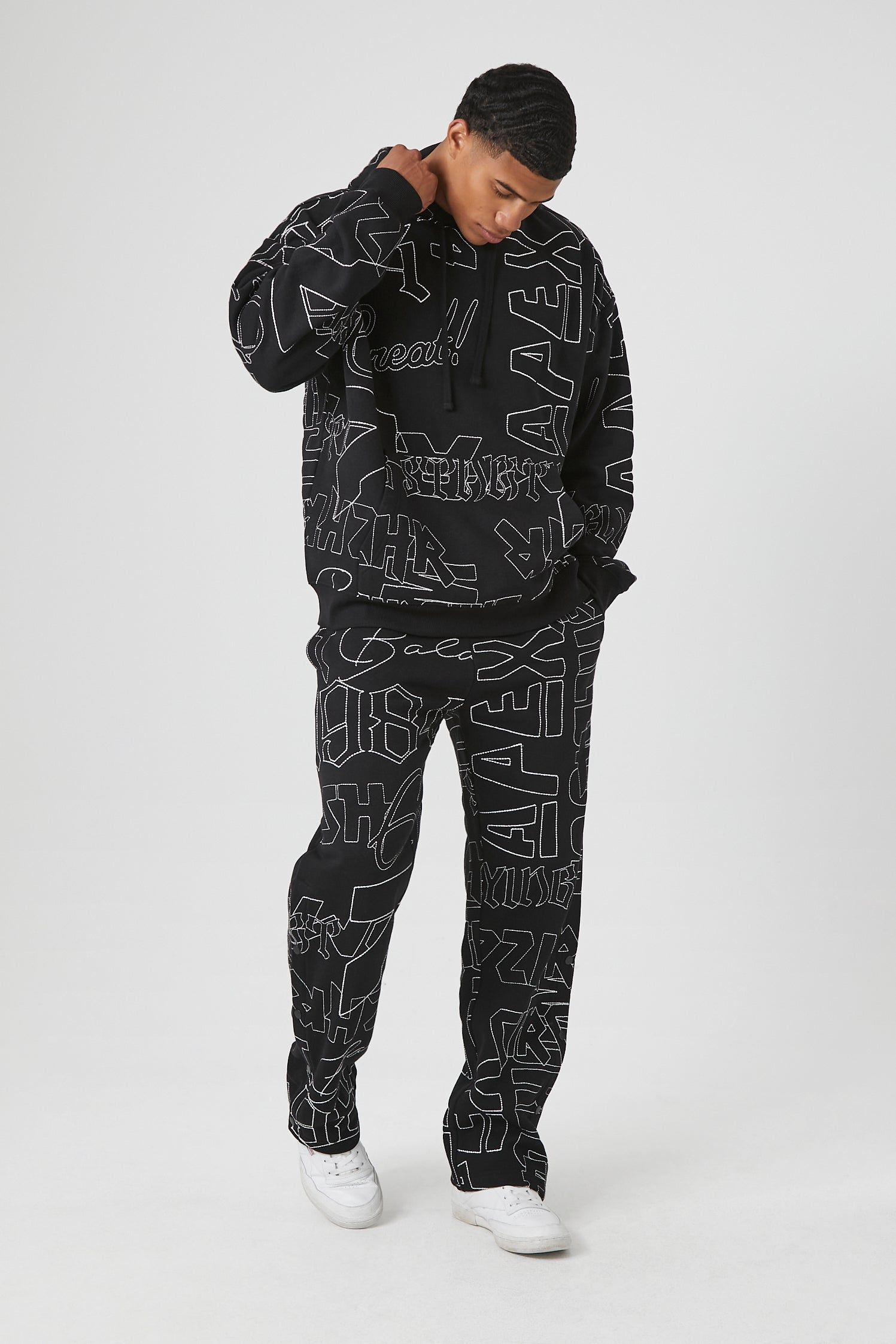 Stitched Embroidered Drawstring Jogger sold by Urban Planet product image thumbnail 3