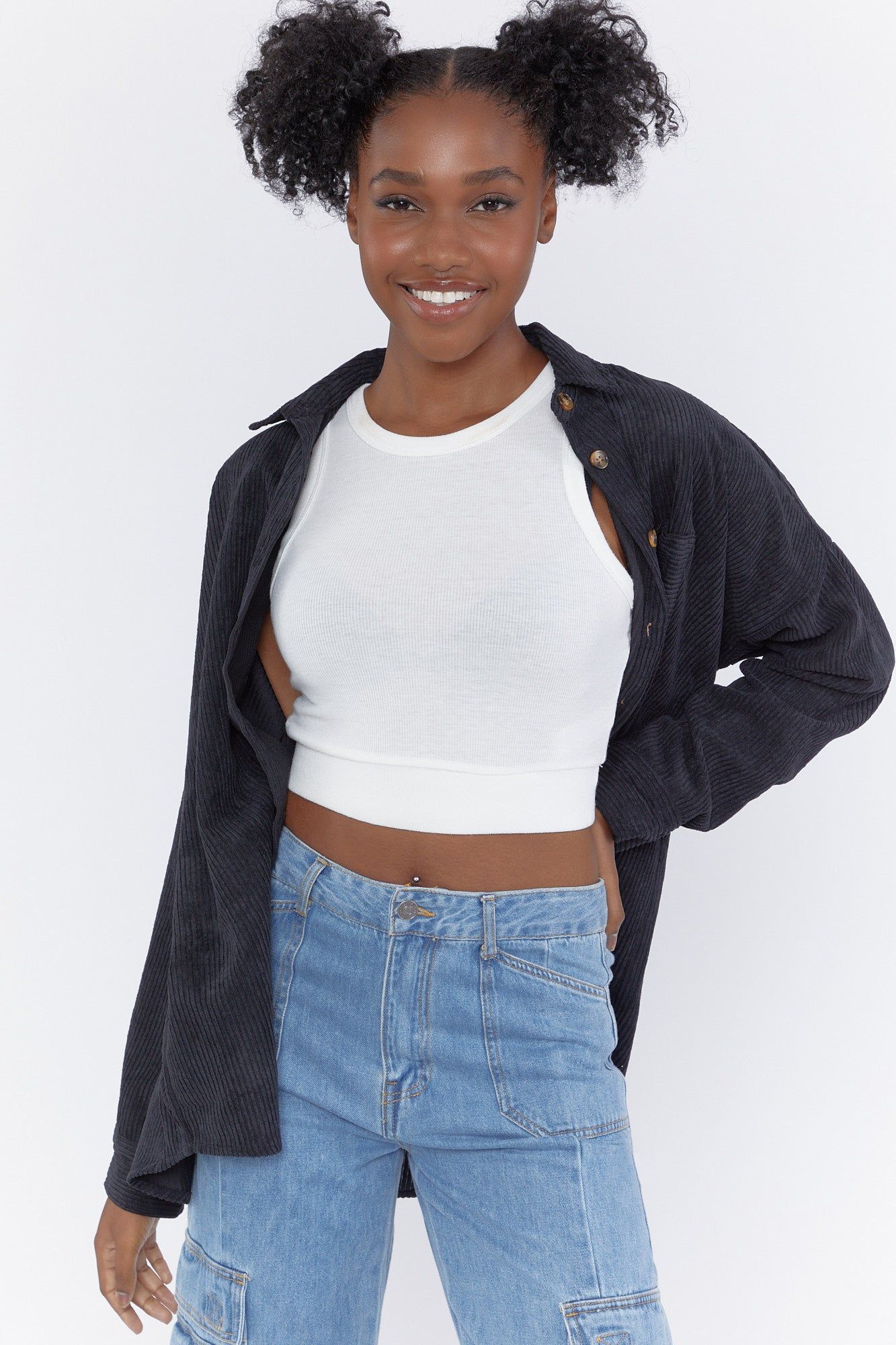 Oversized Button-Up Corduroy Top sold by Urban Planet product image thumbnail 4