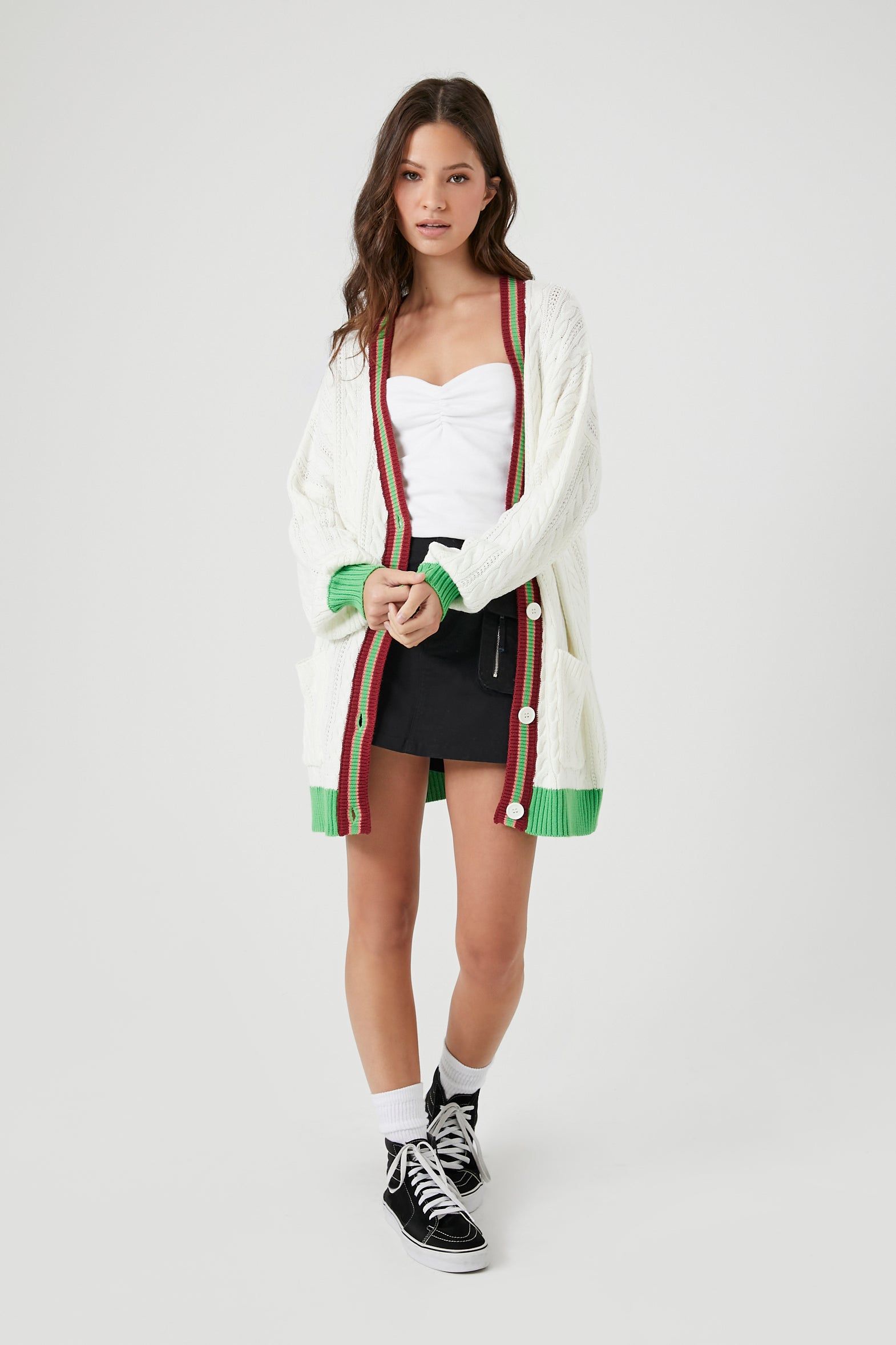 Varsity Striped Button-Up Cardigan sold by Urban Planet product image thumbnail 4