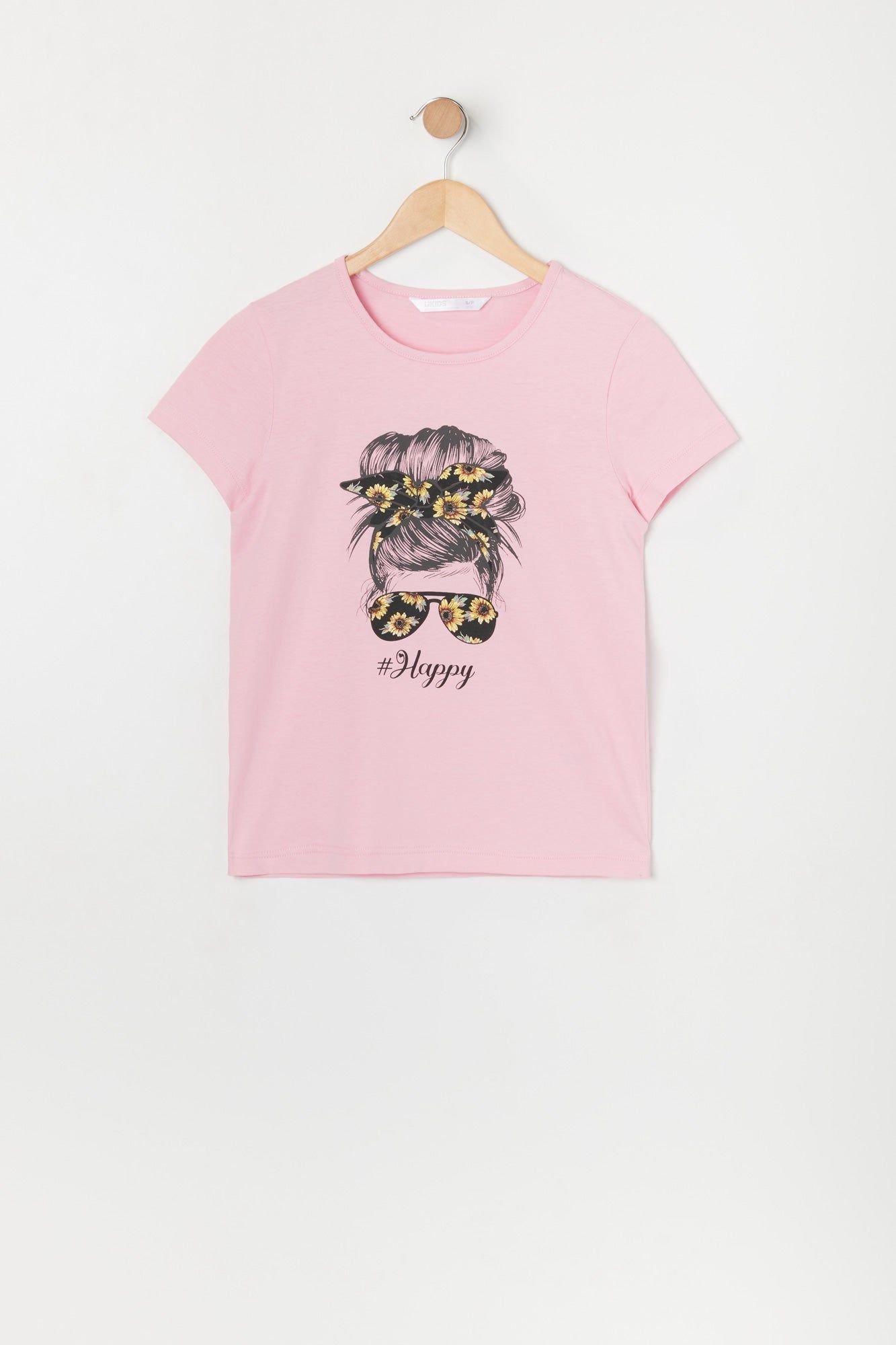 Girls Hashtag Happy Graphic T-Shirt sold by Urban Planet
