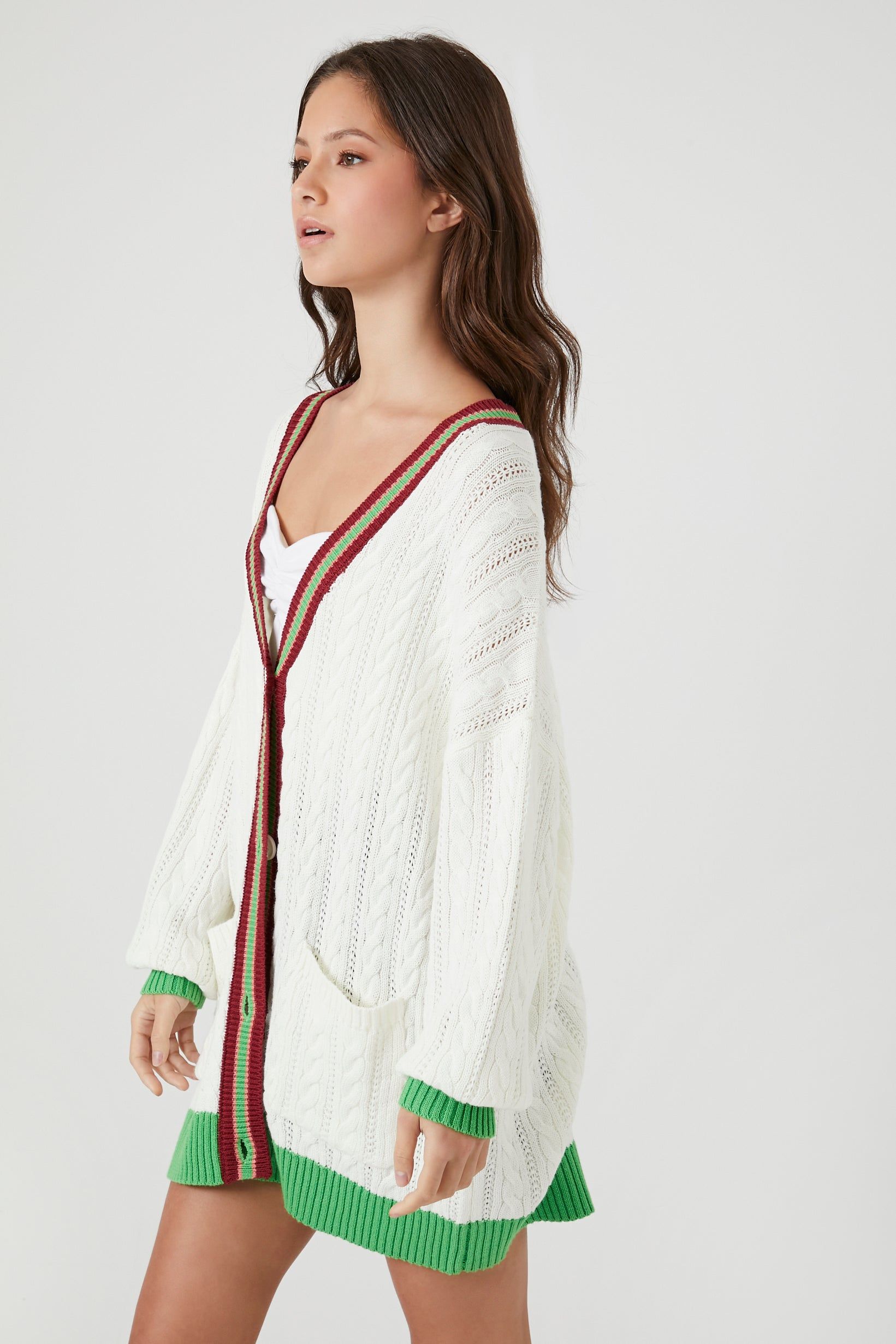 Varsity Striped Button-Up Cardigan sold by Urban Planet product image thumbnail 2