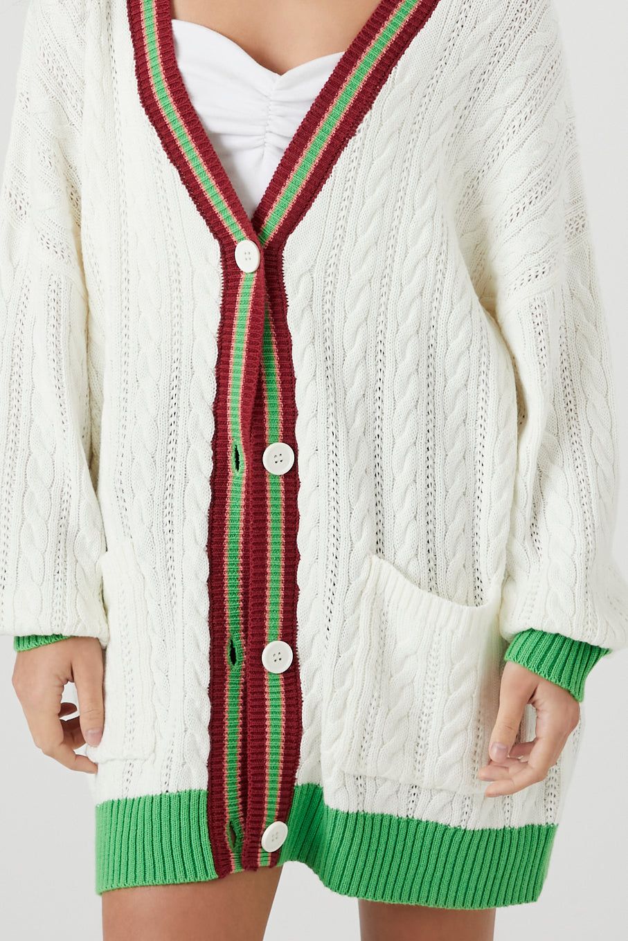 Varsity Striped Button-Up Cardigan sold by Urban Planet product image thumbnail 5