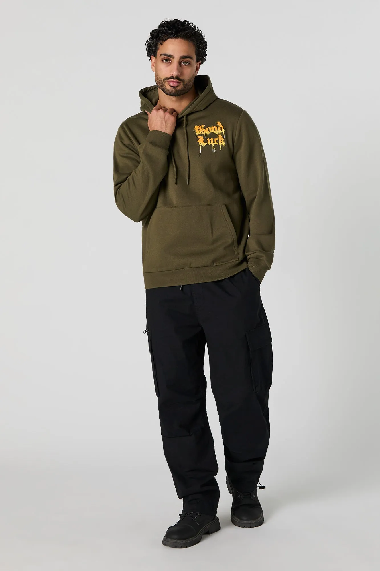 Good Luck Graphic Fleece Hoodie sold by Urban Planet product image thumbnail 3