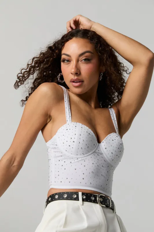 Rhinestone Sweetheart Bustier Top sold by Urban Planet