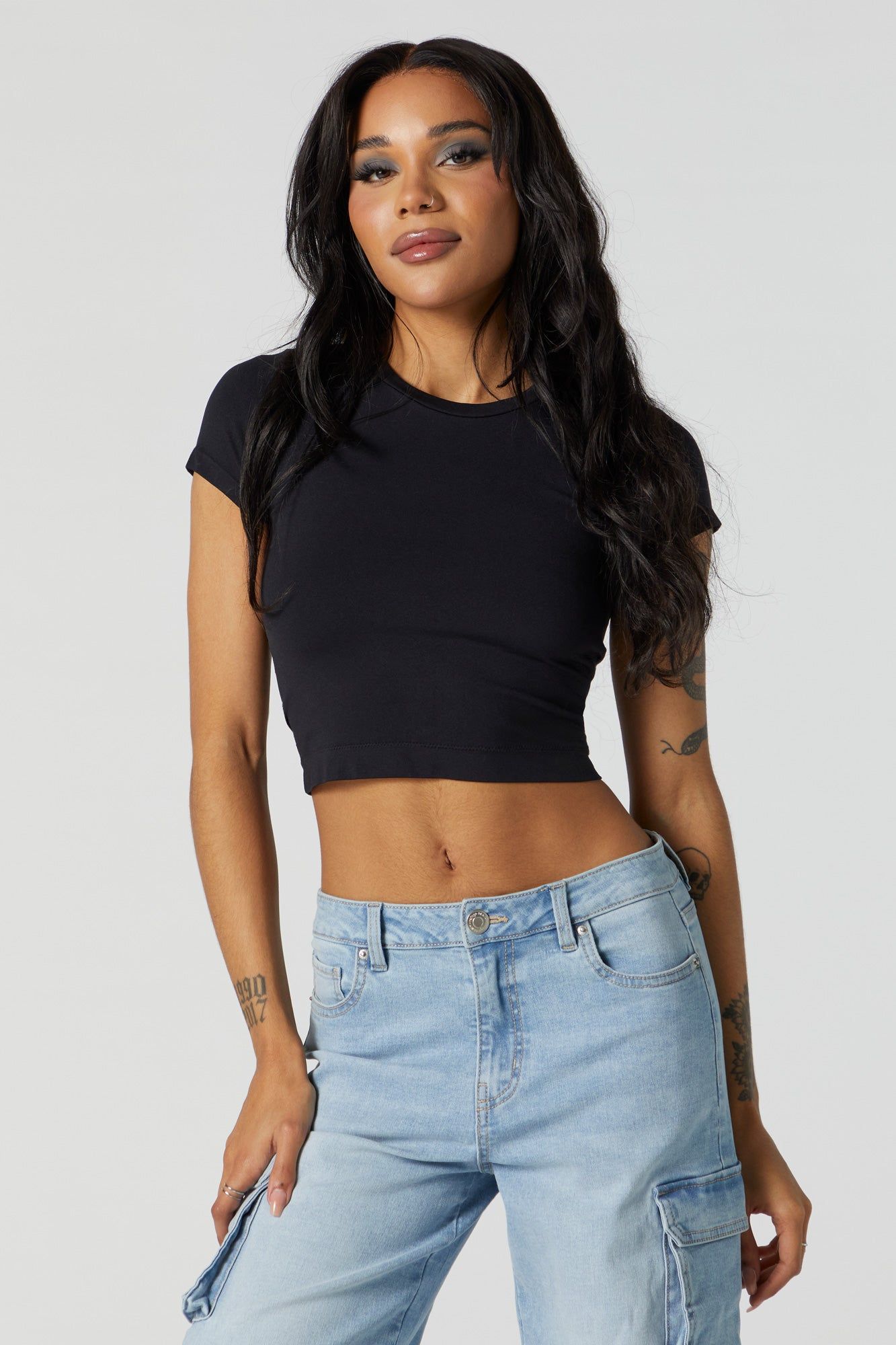 Seamless Double Layered Cropped T-Shirt sold by Urban Planet product image thumbnail 4