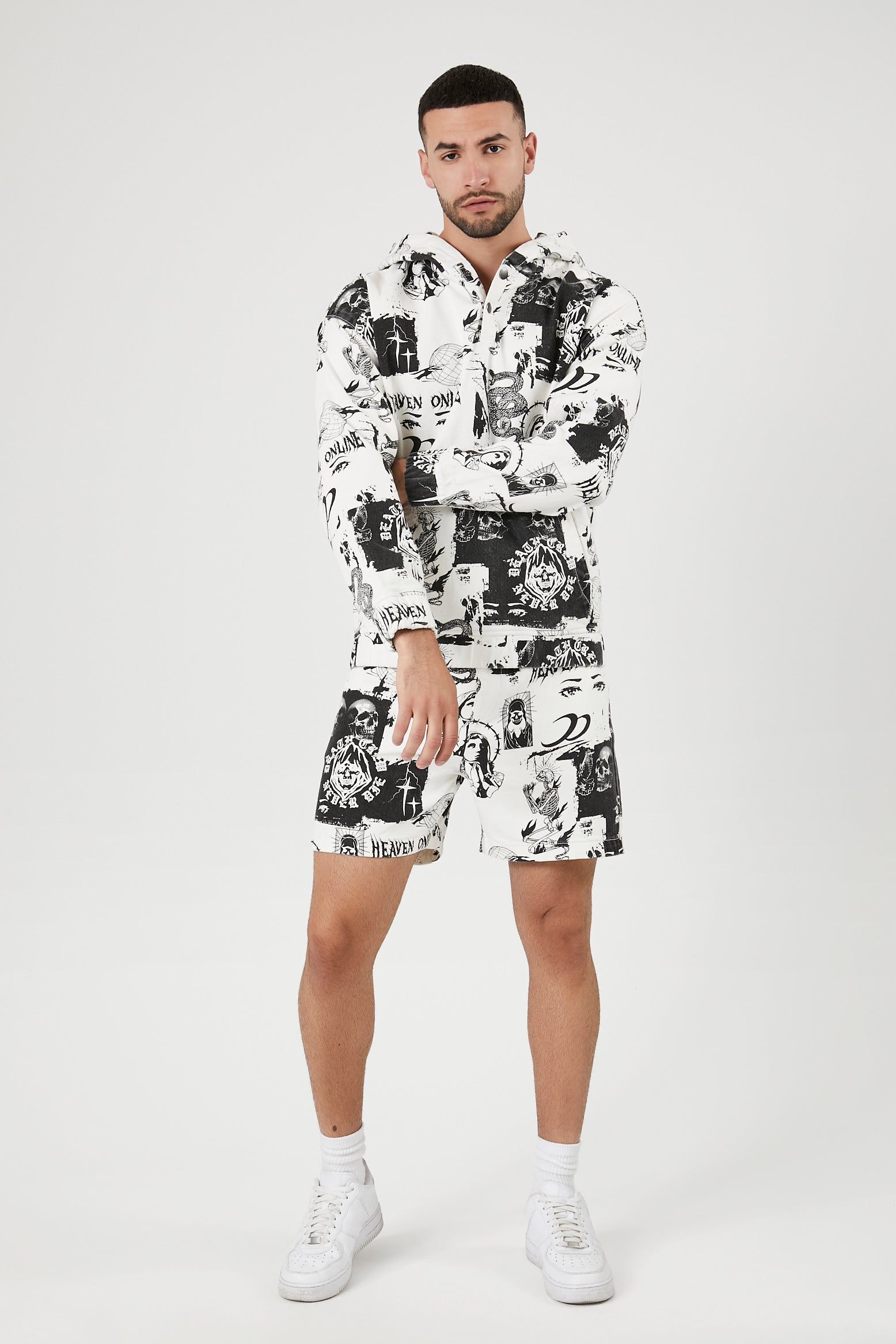 Heaven Online Graphic Henley Hoodie sold by Urban Planet product image thumbnail 3