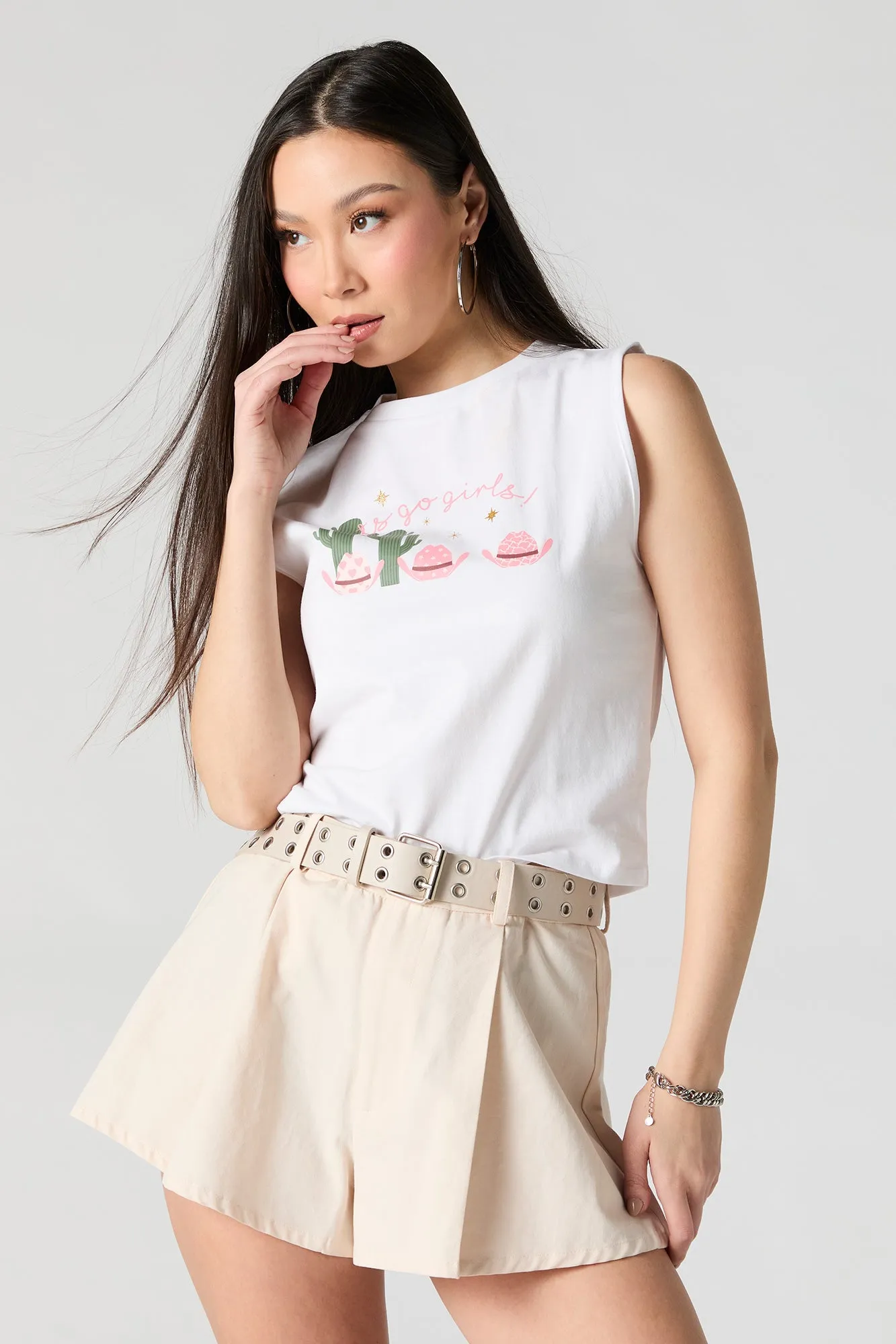 Lets Go Girls Graphic Cropped Tank sold by Urban Planet