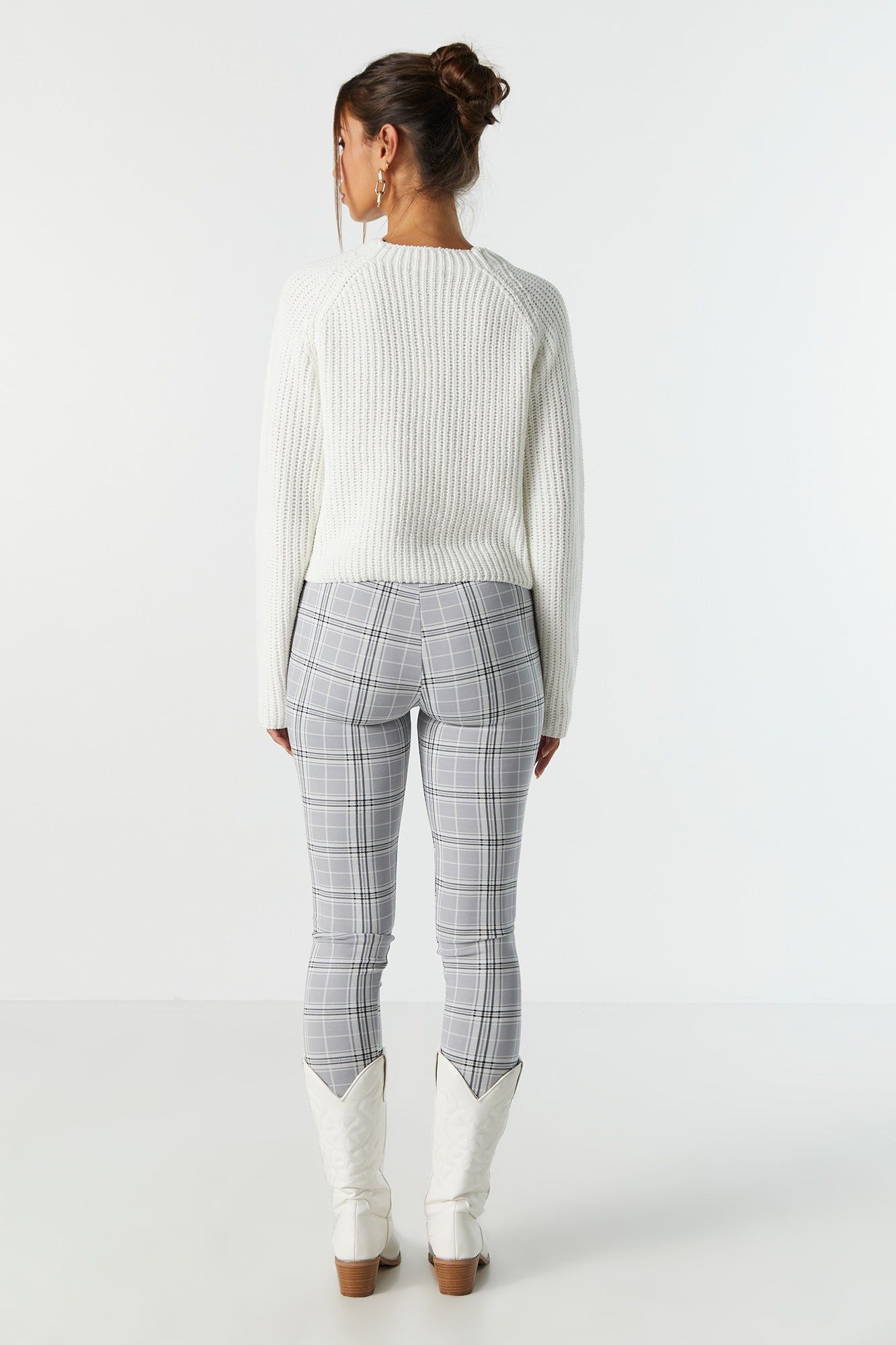 Legging gris à Carreaux avec poches à fermeture à glissière sold by Urban Planet product image thumbnail 3