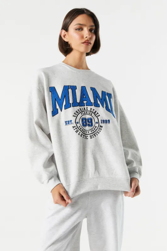 Fleece Miami Graphic Sweatshirt sold by Urban Planet