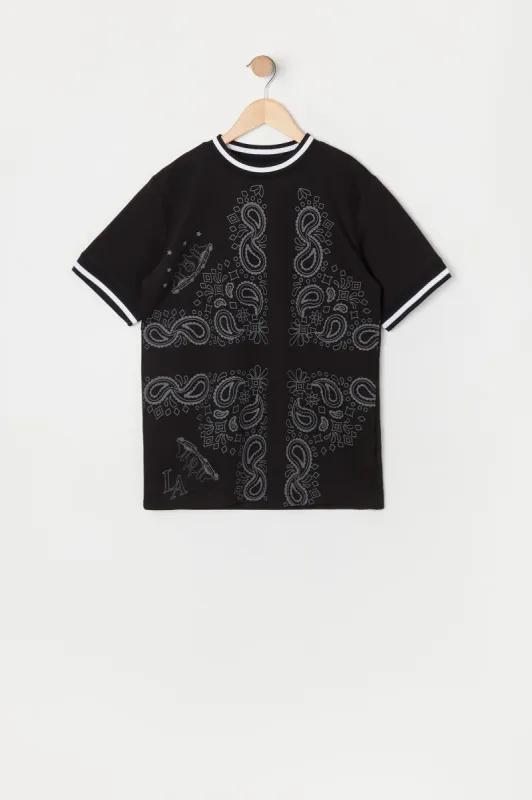 Boys Paisley Print Relaxed T-Shirt sold by Urban Planet
