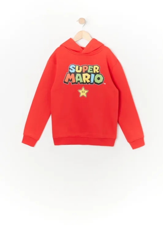 Boys Super Mario Graphic Fleece Hoodie sold by Urban Planet