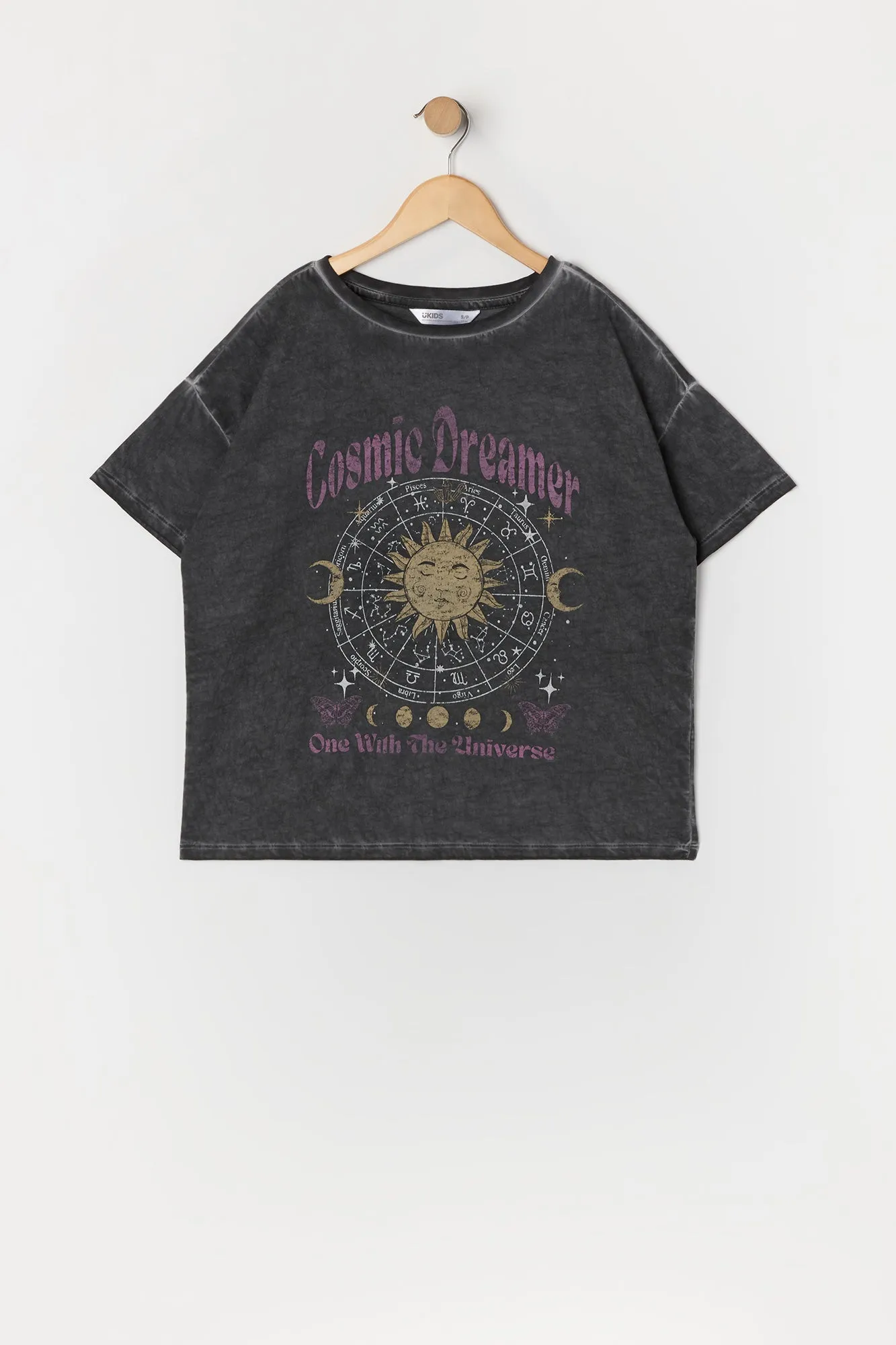 Girls Oversized Cosmic Dreamer Graphic Washed T-Shirt sold by Urban Planet