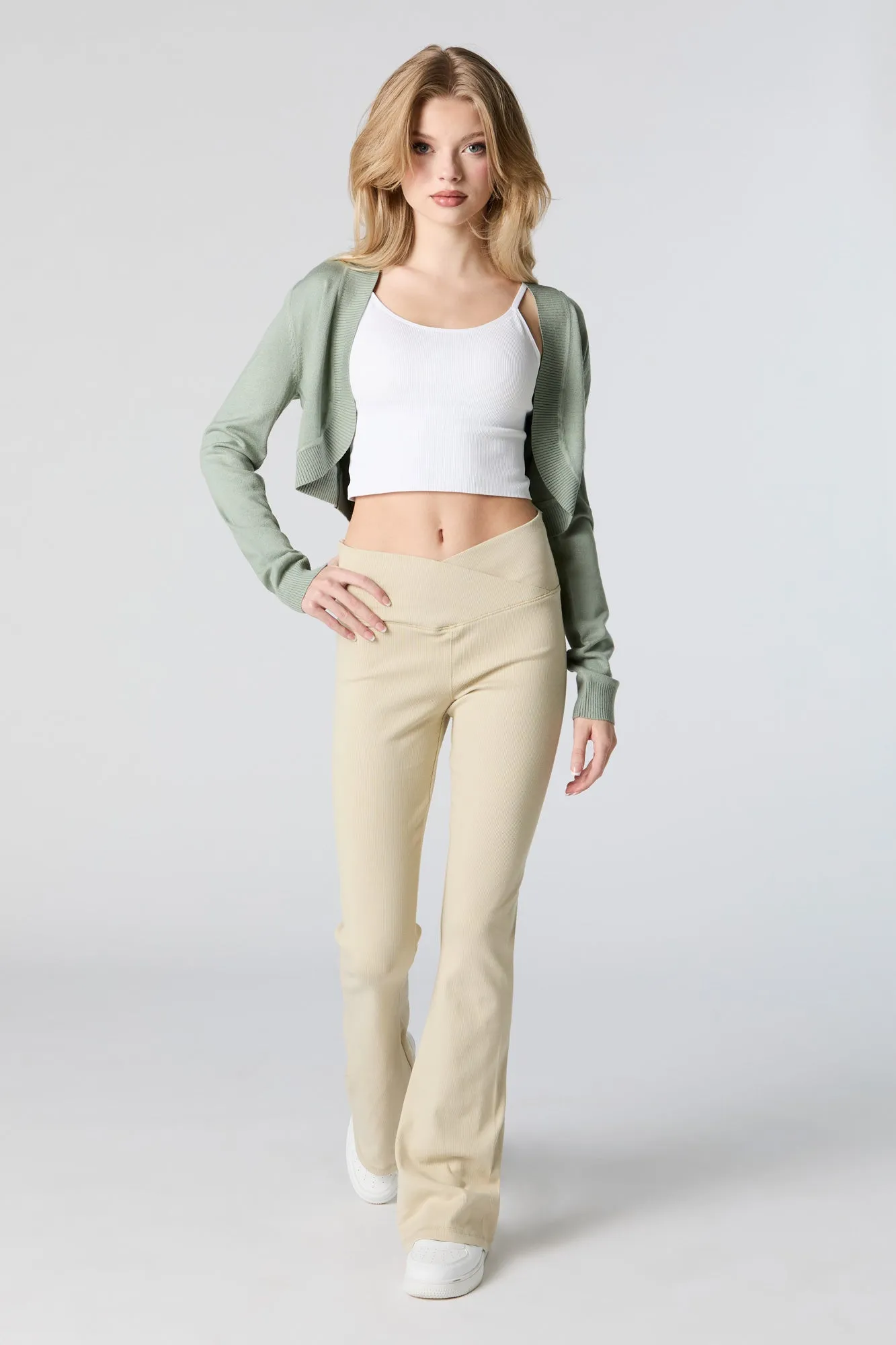 Cardigan ouvert court en tricot côtelé sold by Urban Planet product image thumbnail 3