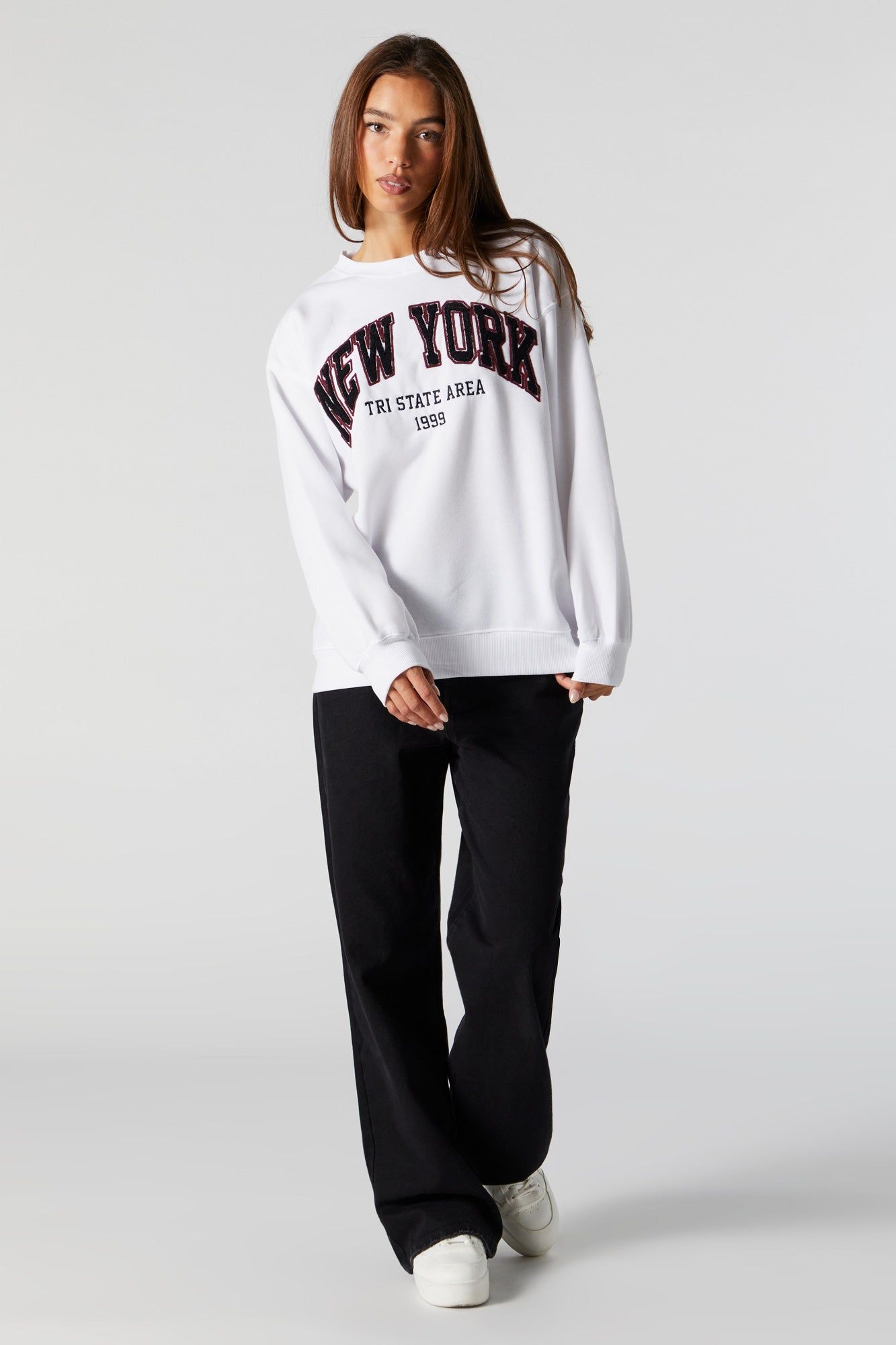 Chenille Embroidered New York Fleece Sweatshirt sold by Urban Planet product image thumbnail 3