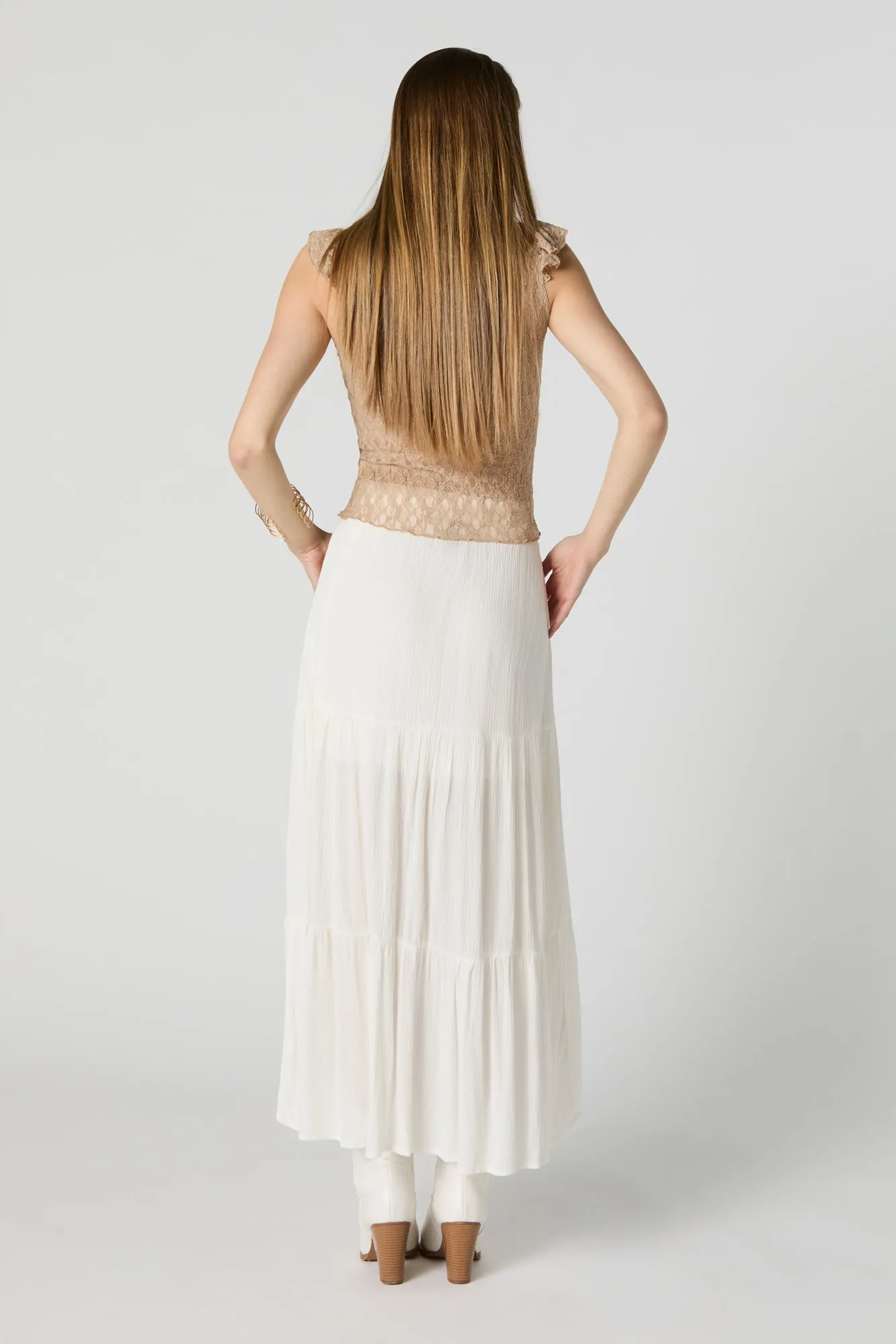 Jupe maxi volantée boutonnée sold by Urban Planet product image thumbnail 3
