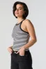 Striped Ribbed High Neck Tank sold by Urban Planet