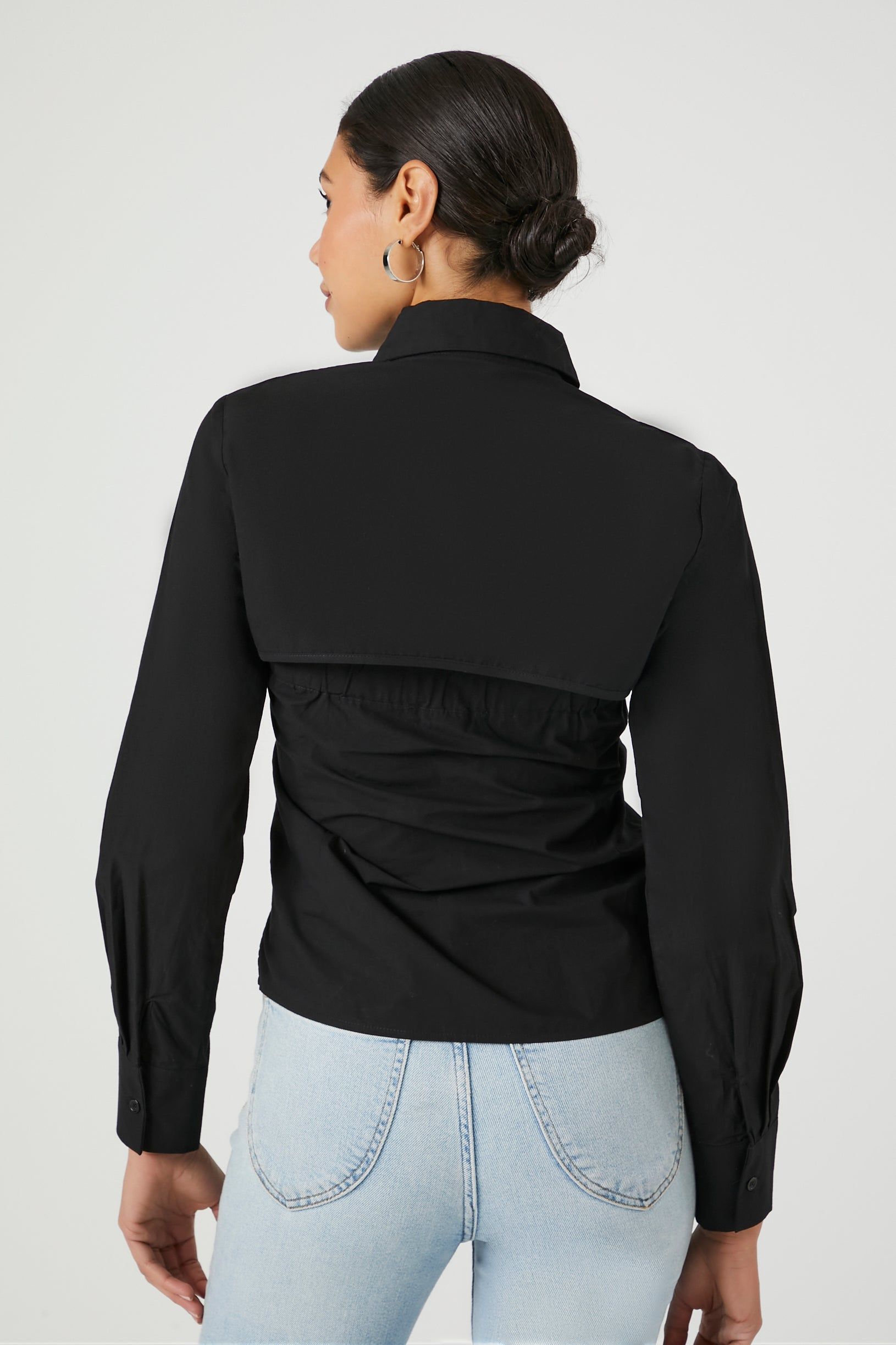 Poplin Combo Button-Up Top sold by Urban Planet product image thumbnail 3