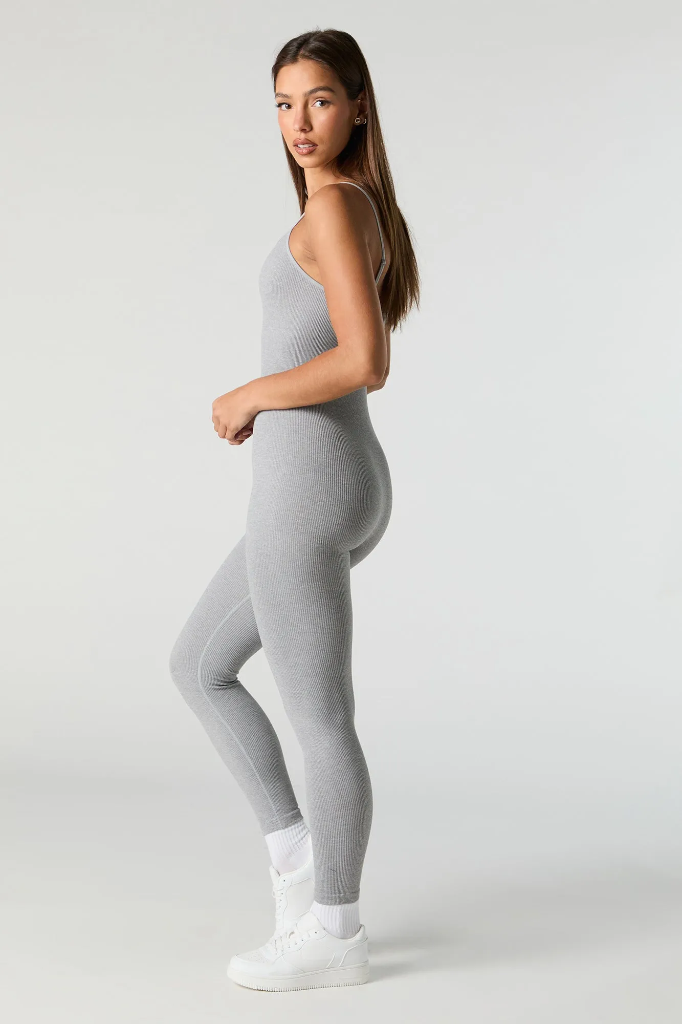 Active Seamless Ribbed Scoop Neck Jumpsuit sold by Urban Planet product image thumbnail 5