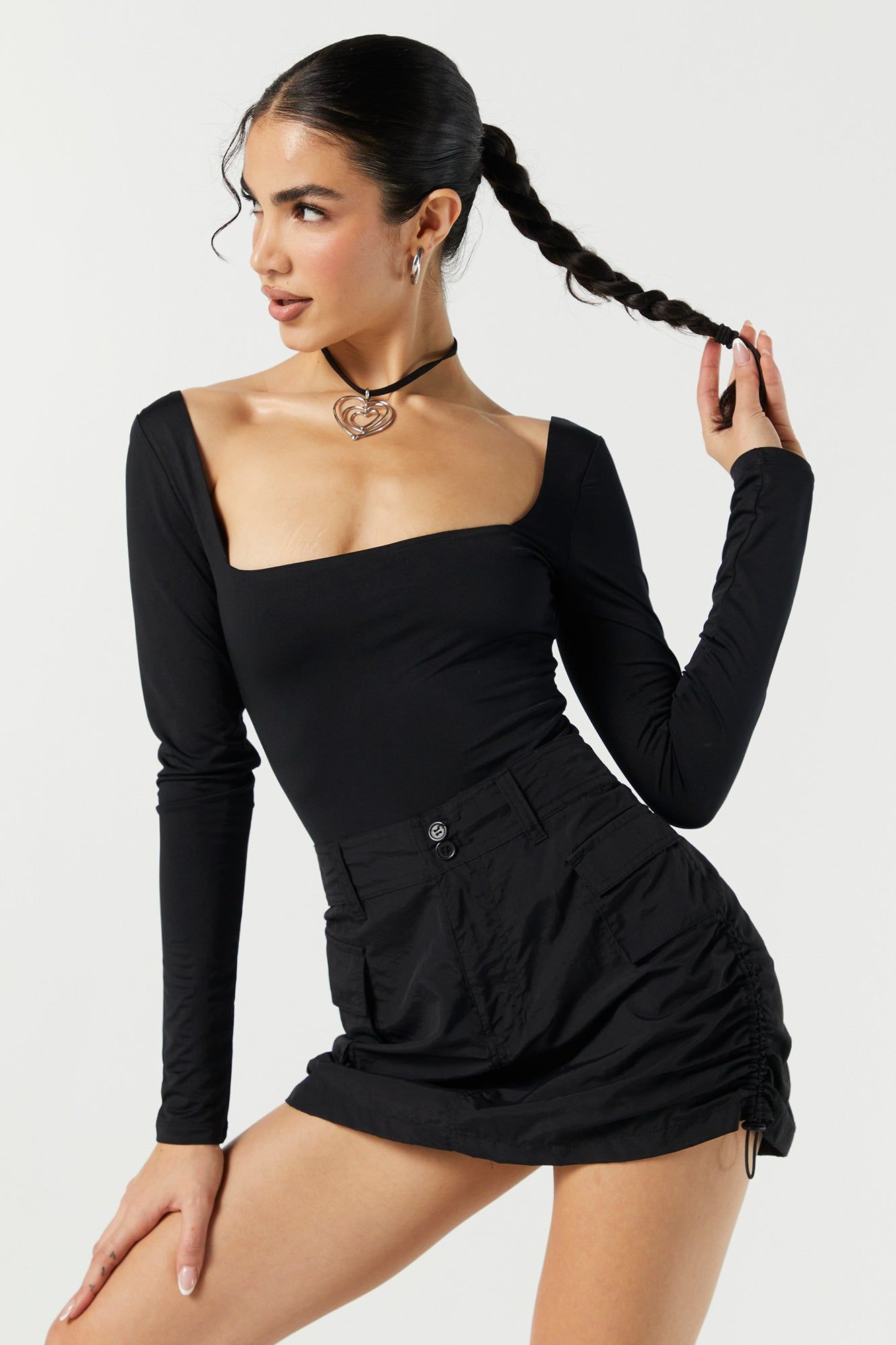 Maillot profilé à manches longues avec encolure carrée sold by Urban Planet product image thumbnail 2