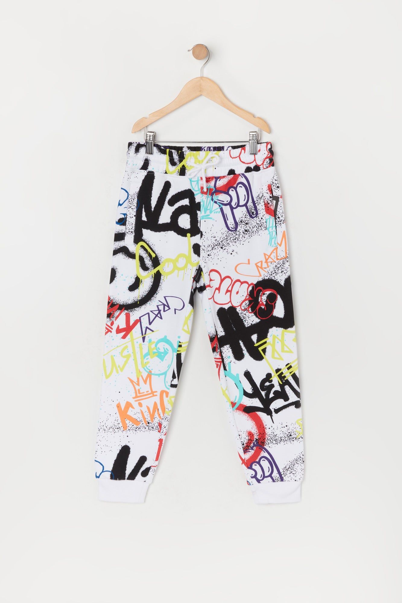 Boys Graffiti Print Fleece Jogger sold by Urban Planet