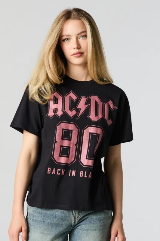 ACDC Back in Black Graphic Boyfriend T-Shirt sold by Urban Planet