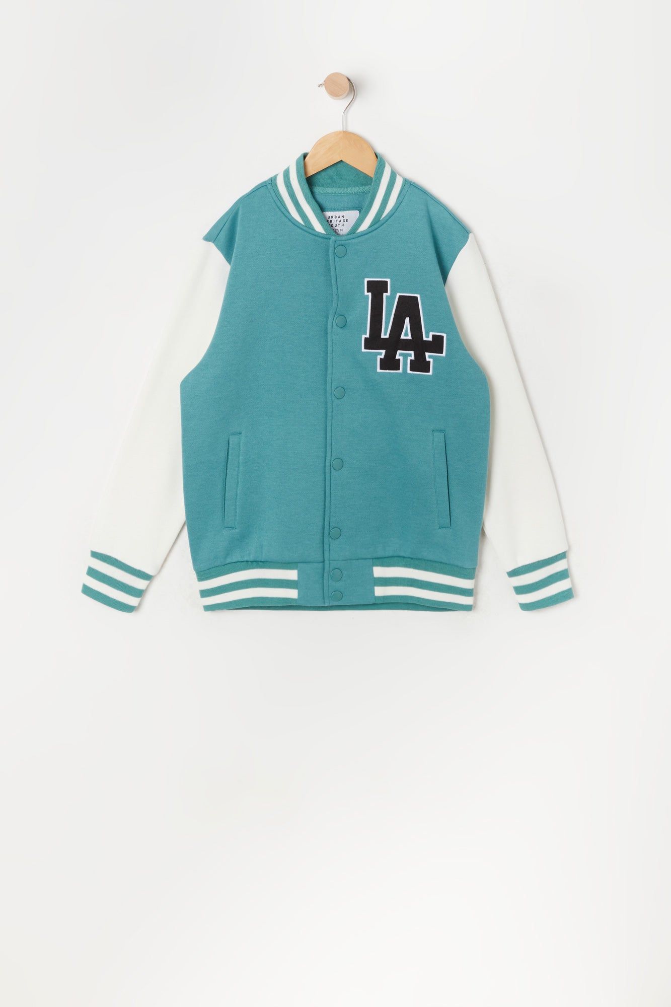 Boys LA Graphic Oversized Varsity Jacket sold by Urban Planet product image thumbnail 2