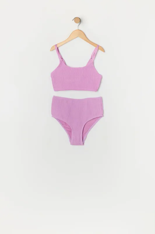 Maillot deux-pièces côtelé froissé avec bonnets intégrés pour fille sold by Urban Planet
