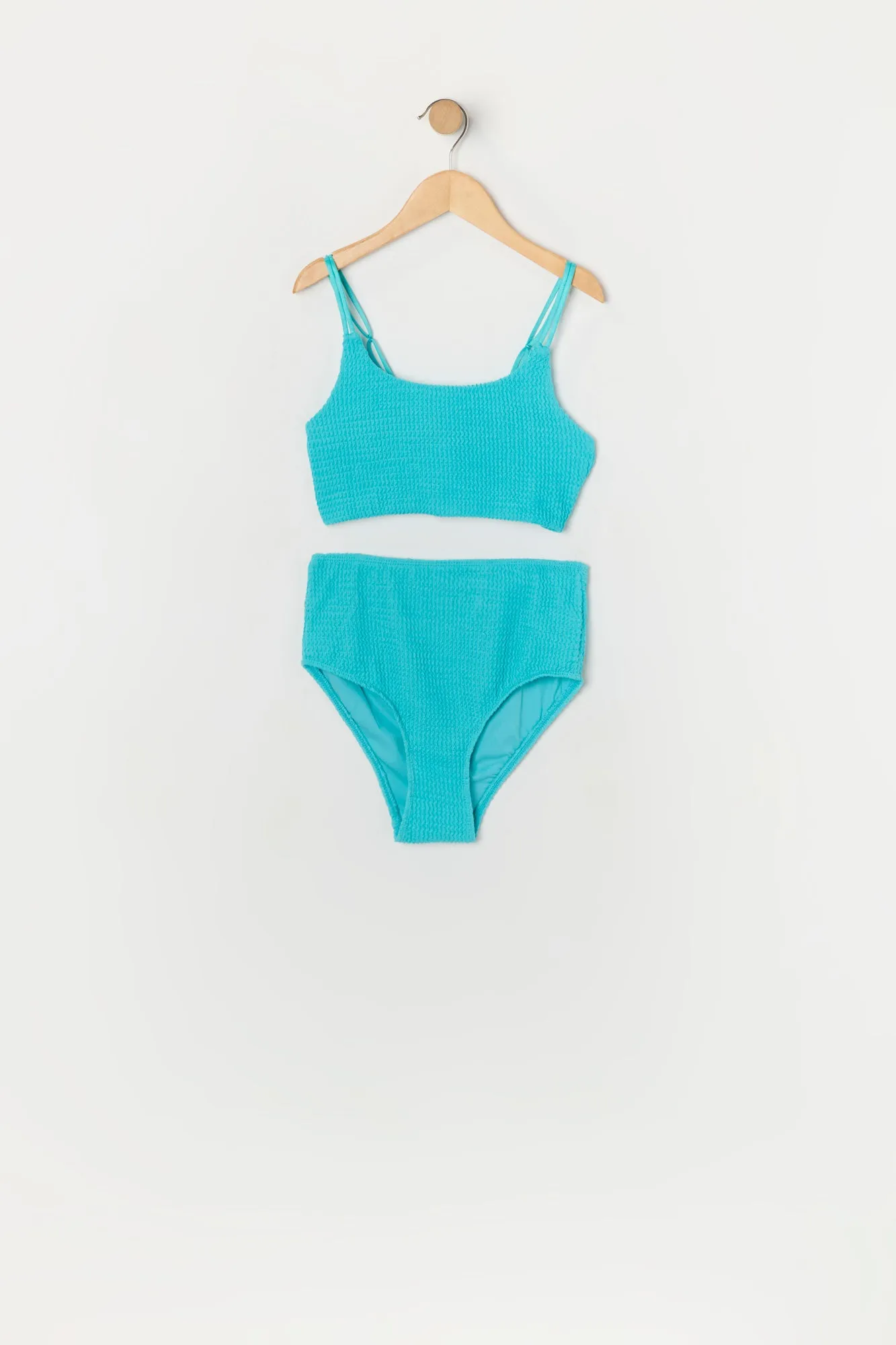 Maillot deux-pièces côtelé froissé avec bonnets intégrés pour fille sold by Urban Planet product image thumbnail 3