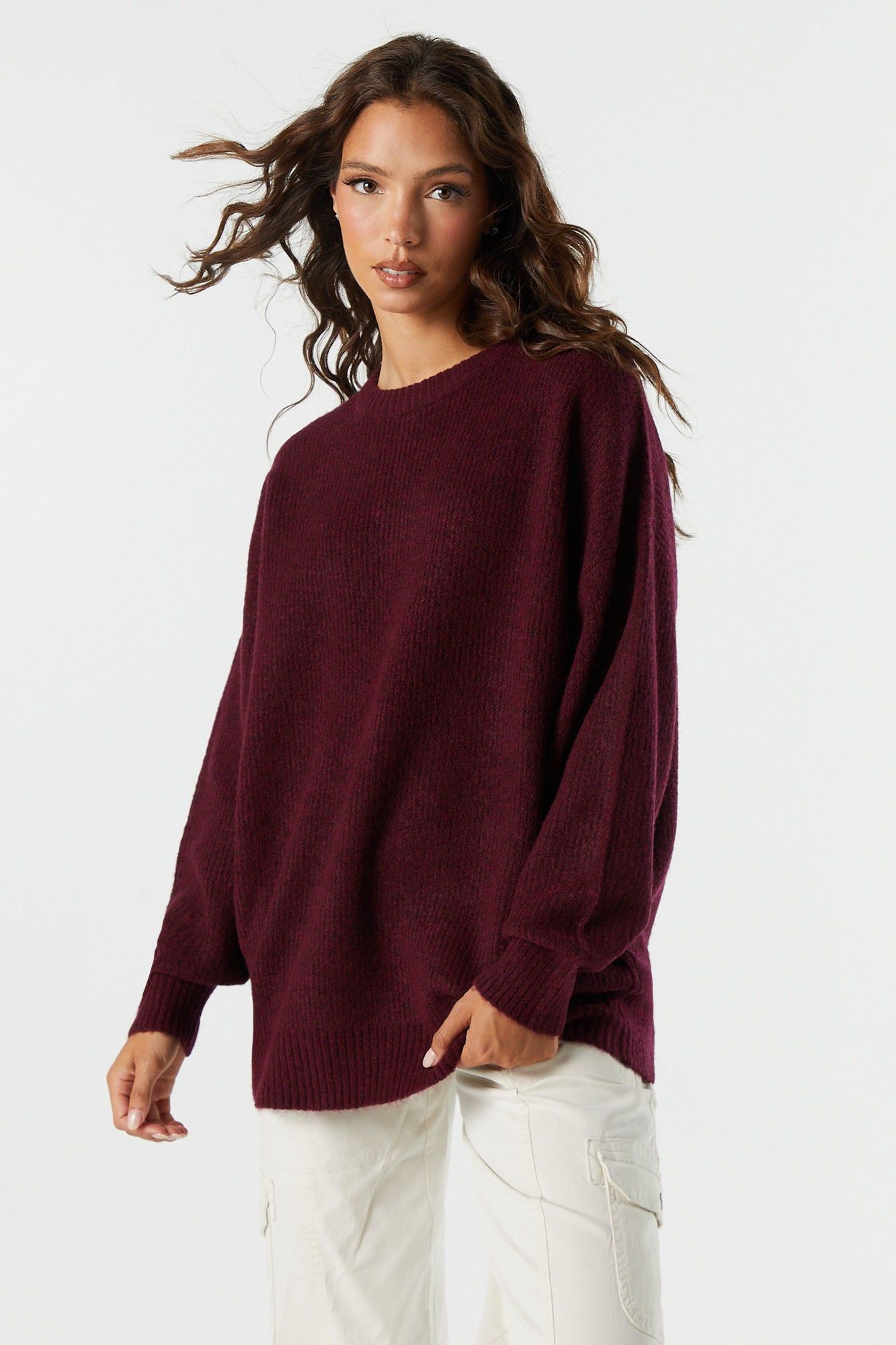 Solid Knit Crewneck Sweater sold by Urban Planet product image thumbnail 19