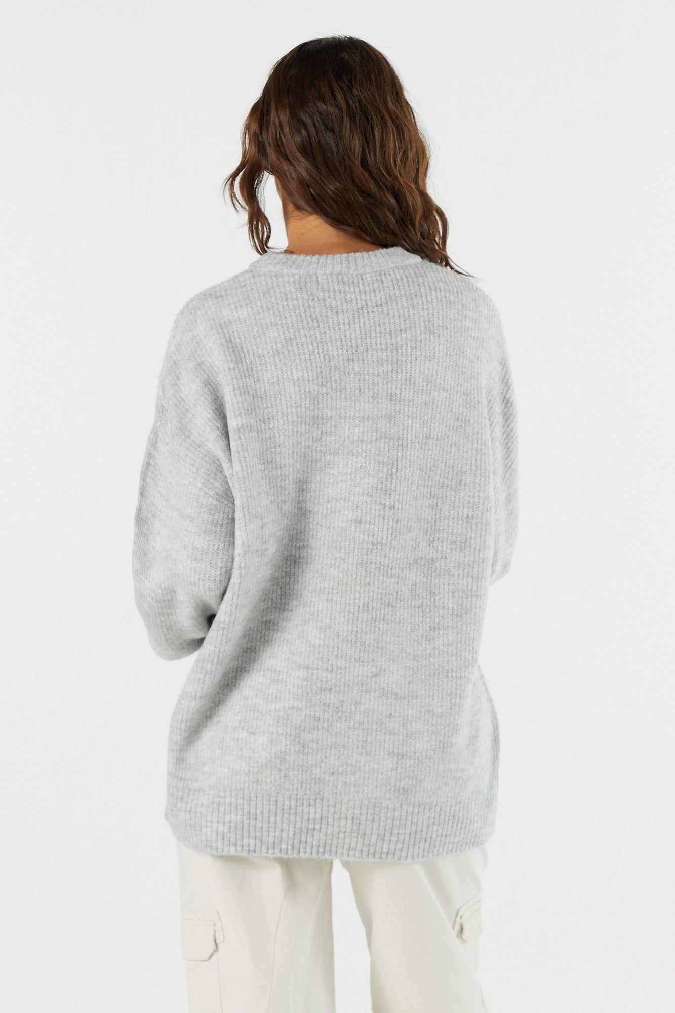 Solid Knit Crewneck Sweater sold by Urban Planet product image thumbnail 5