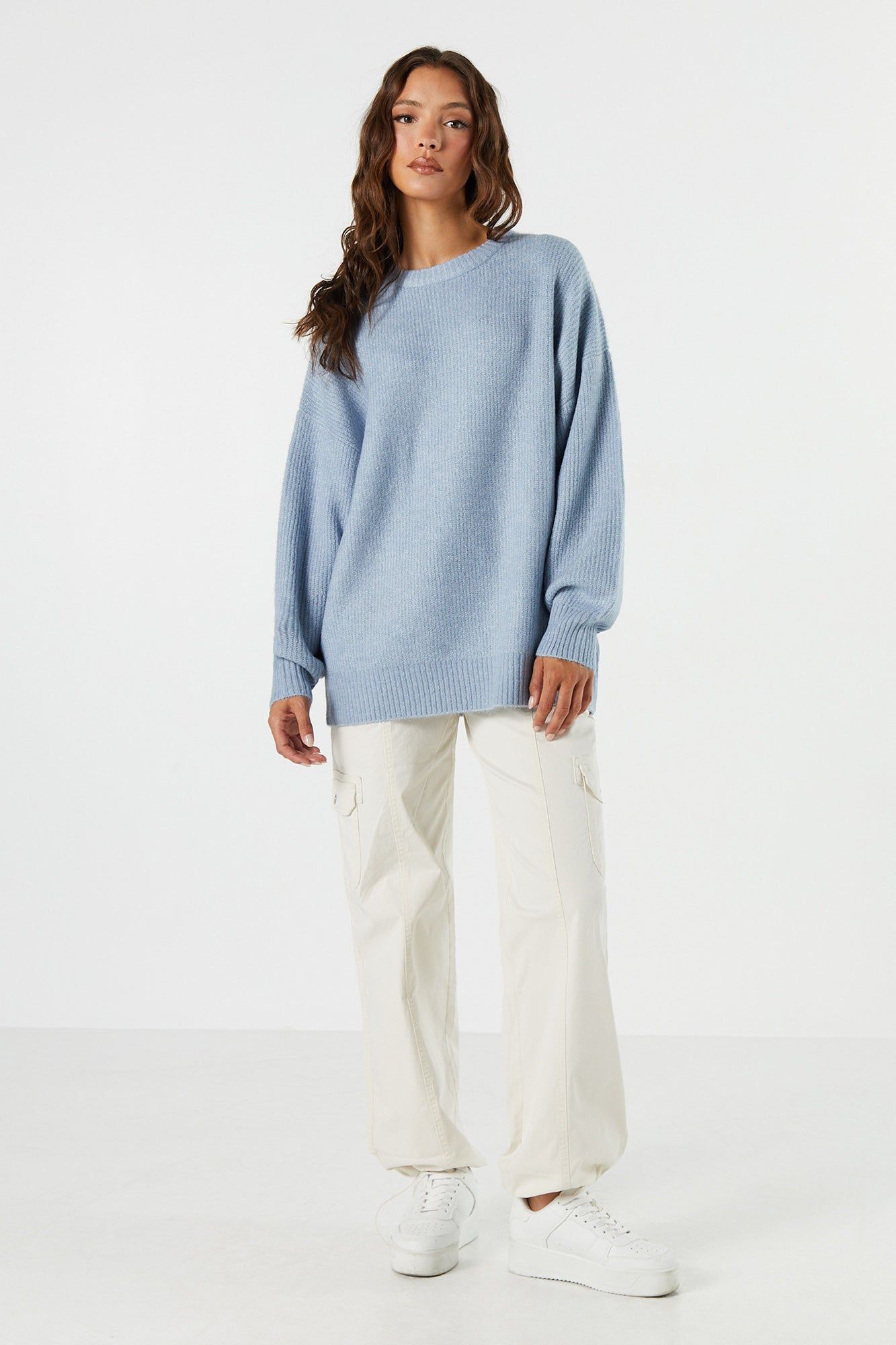 Solid Knit Crewneck Sweater sold by Urban Planet product image thumbnail 3