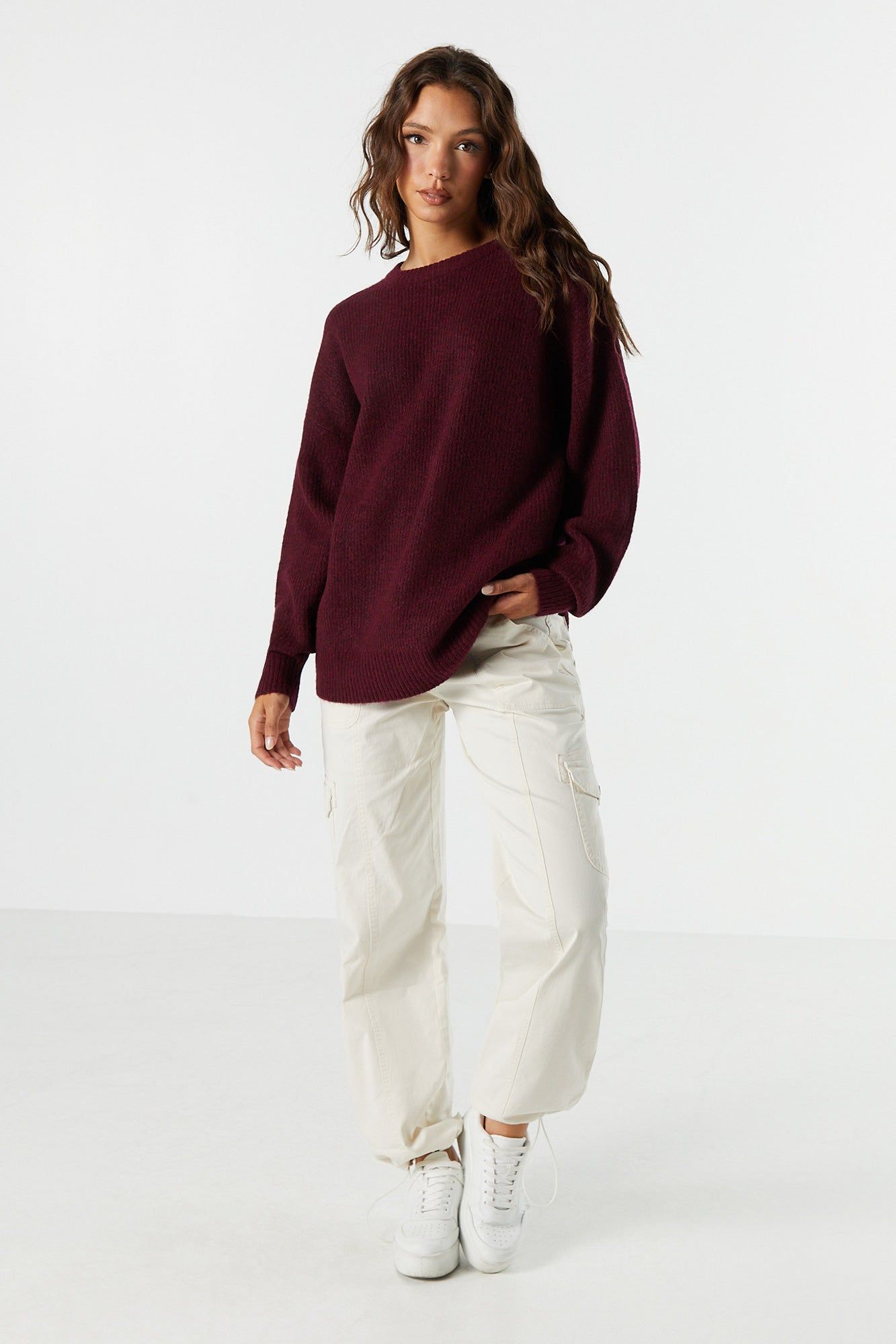 Solid Knit Crewneck Sweater sold by Urban Planet product image thumbnail 21