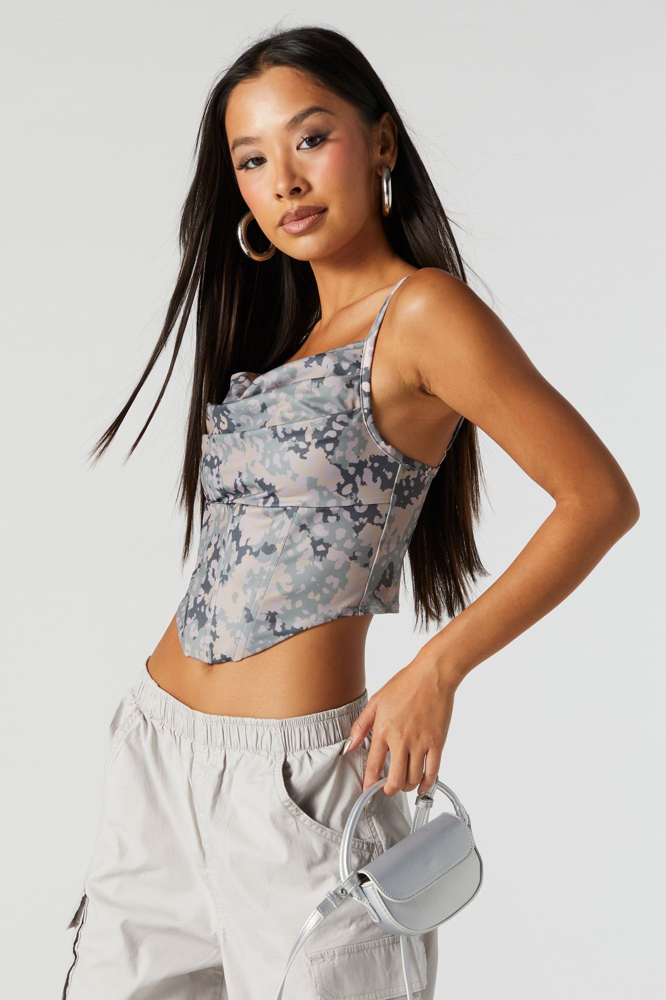 Cowl Neck Camo Corset Top sold by Urban Planet product image thumbnail 3