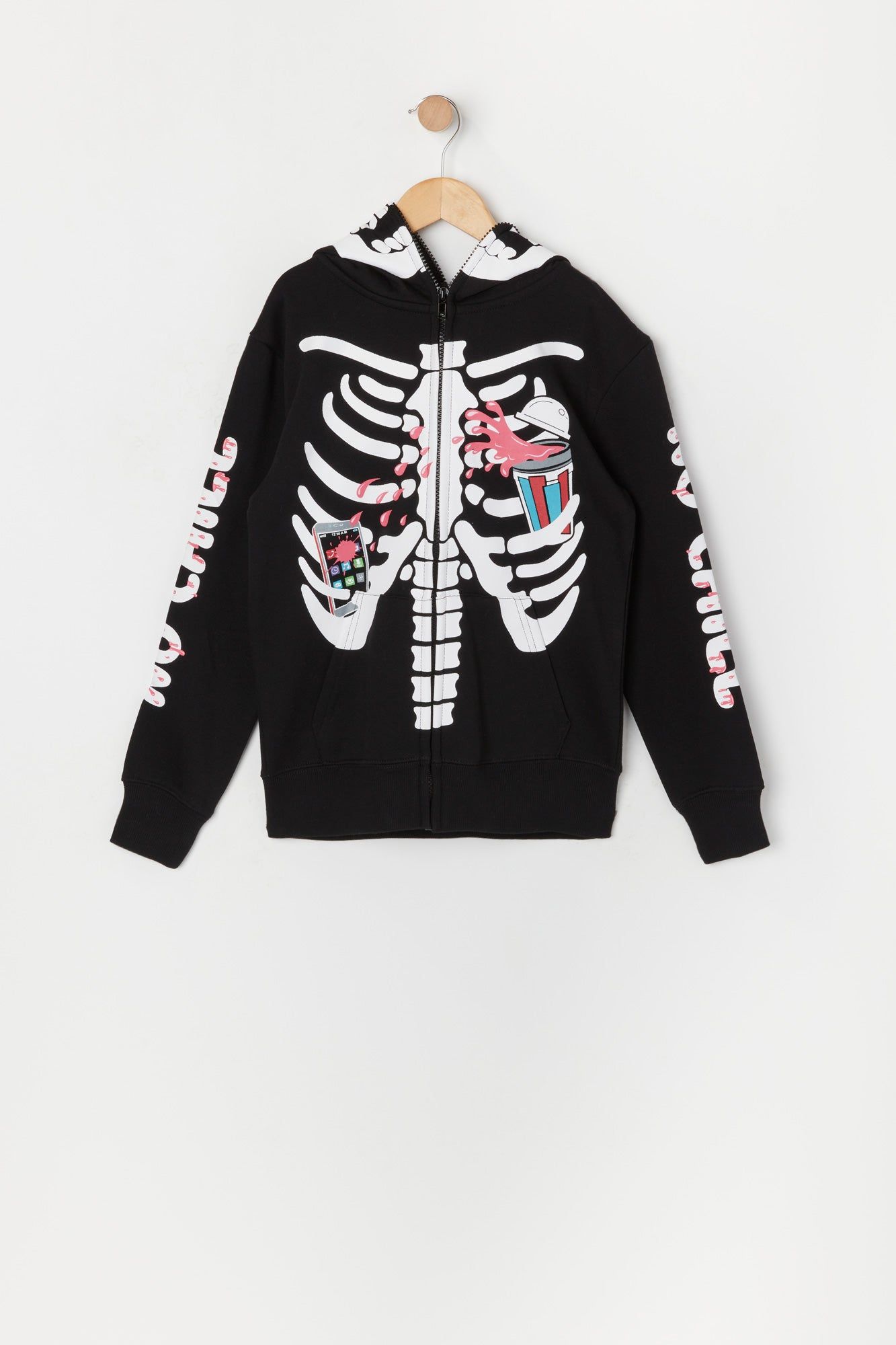 Boys Skeleton Slushie Full Zip Hoodie sold by Urban Planet product image thumbnail 2