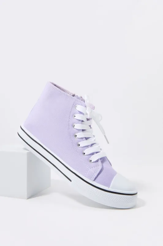 Girls High Top Side Zip Sneaker sold by Urban Planet