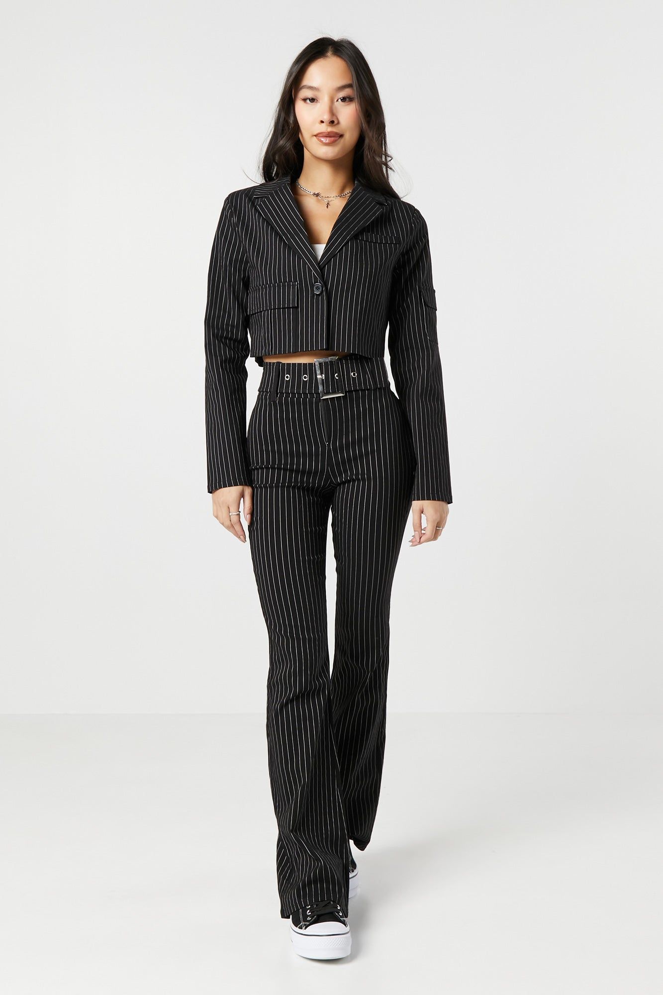 Blazer court rayé en sergé sold by Urban Planet product image thumbnail 3