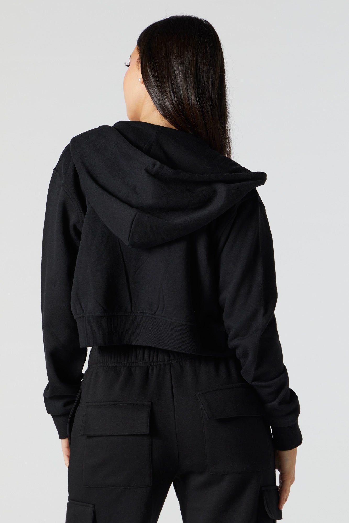 Fleece Zip-Up Cropped Hoodie sold by Urban Planet product image thumbnail 5