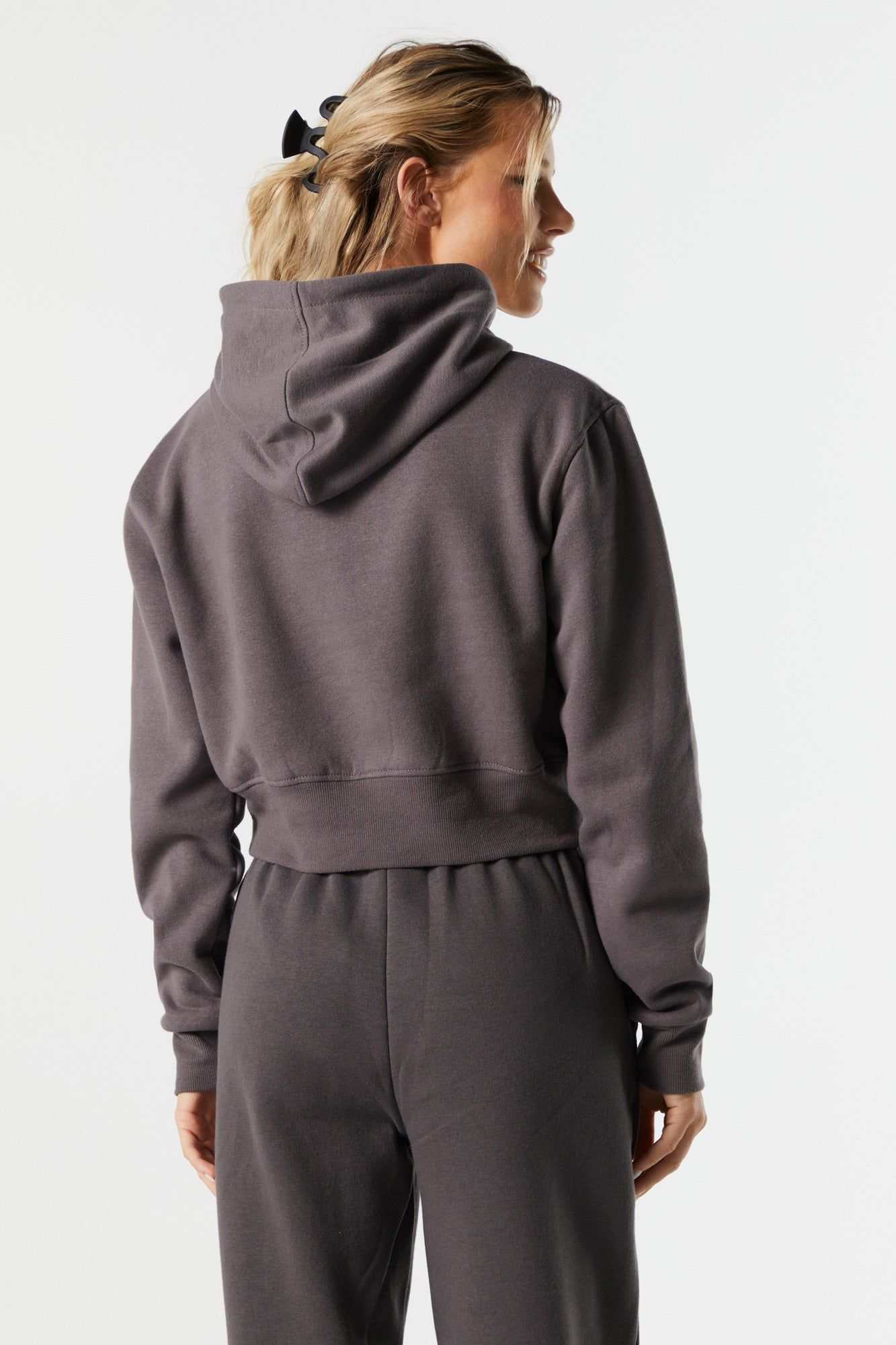 Fleece Cropped Hoodie sold by Urban Planet product image thumbnail 5