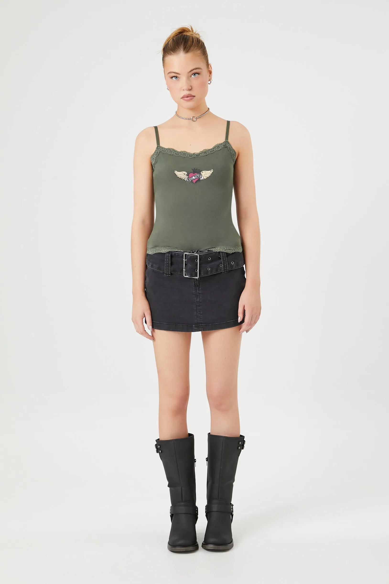 Camisole à imprimé NYC Tour avec liséré de dentelle sold by Urban Planet product image thumbnail 3
