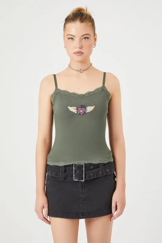 Camisole à imprimé NYC Tour avec liséré de dentelle sold by Urban Planet