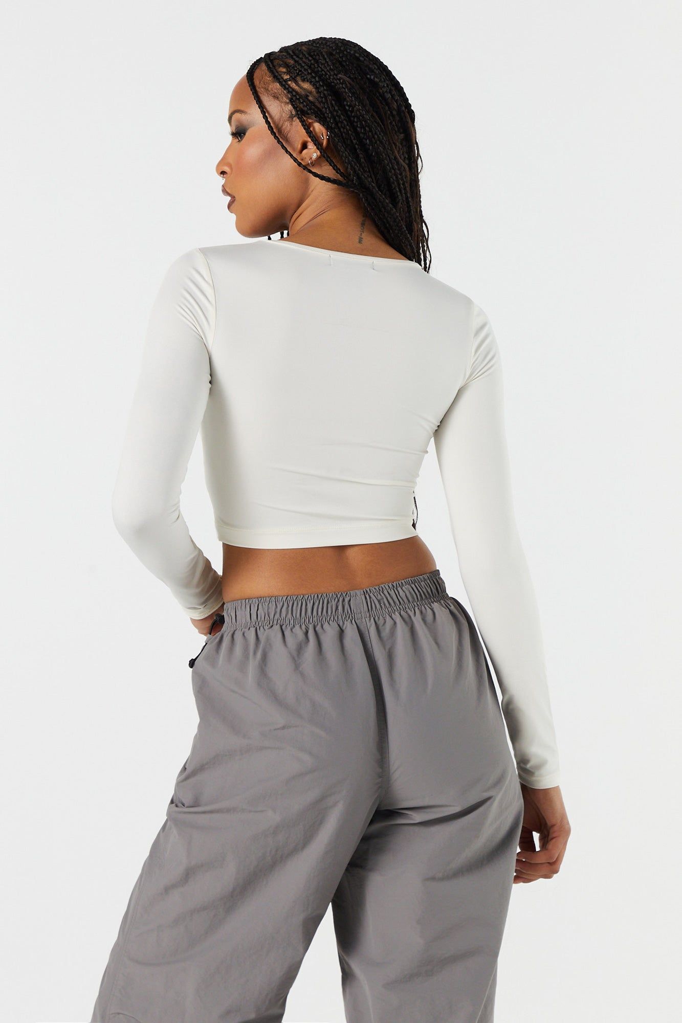 Contour Cut Out Long Sleeve Crop Top sold by Urban Planet product image thumbnail 11