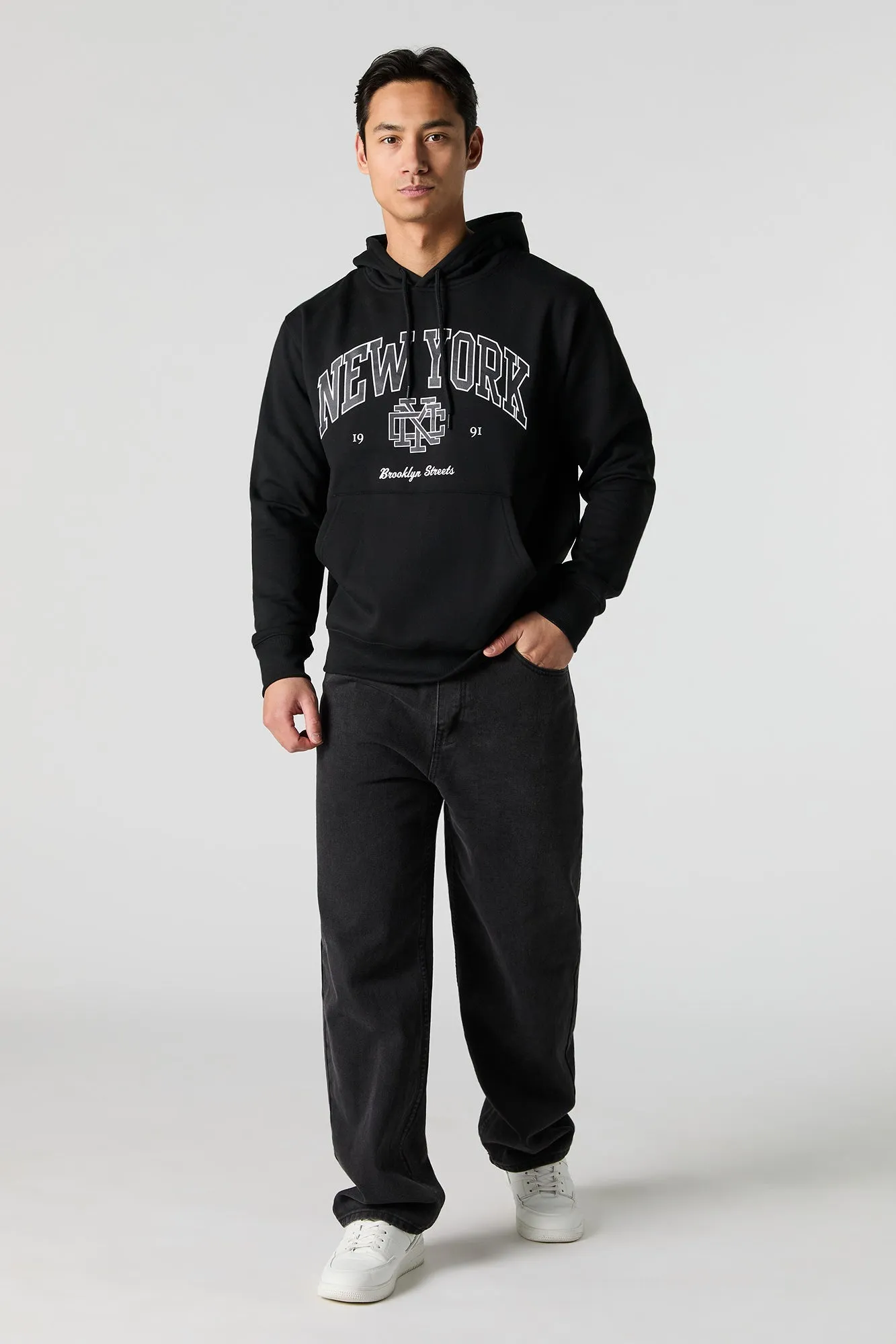 New York Graphic Fleece Hoodie sold by Urban Planet product image thumbnail 3