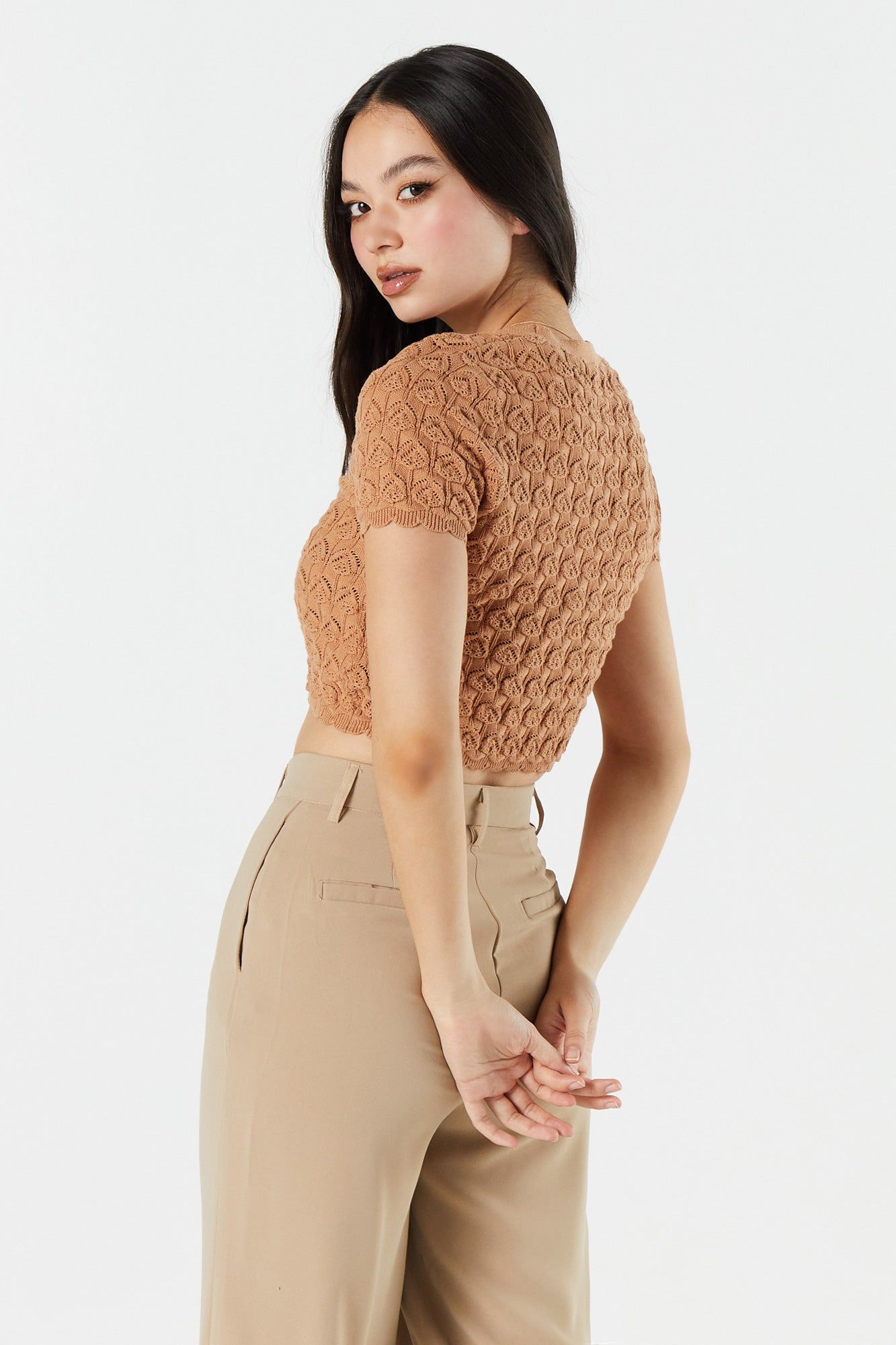 Haut boutonné en tricot de pointelle sold by Urban Planet product image thumbnail 2